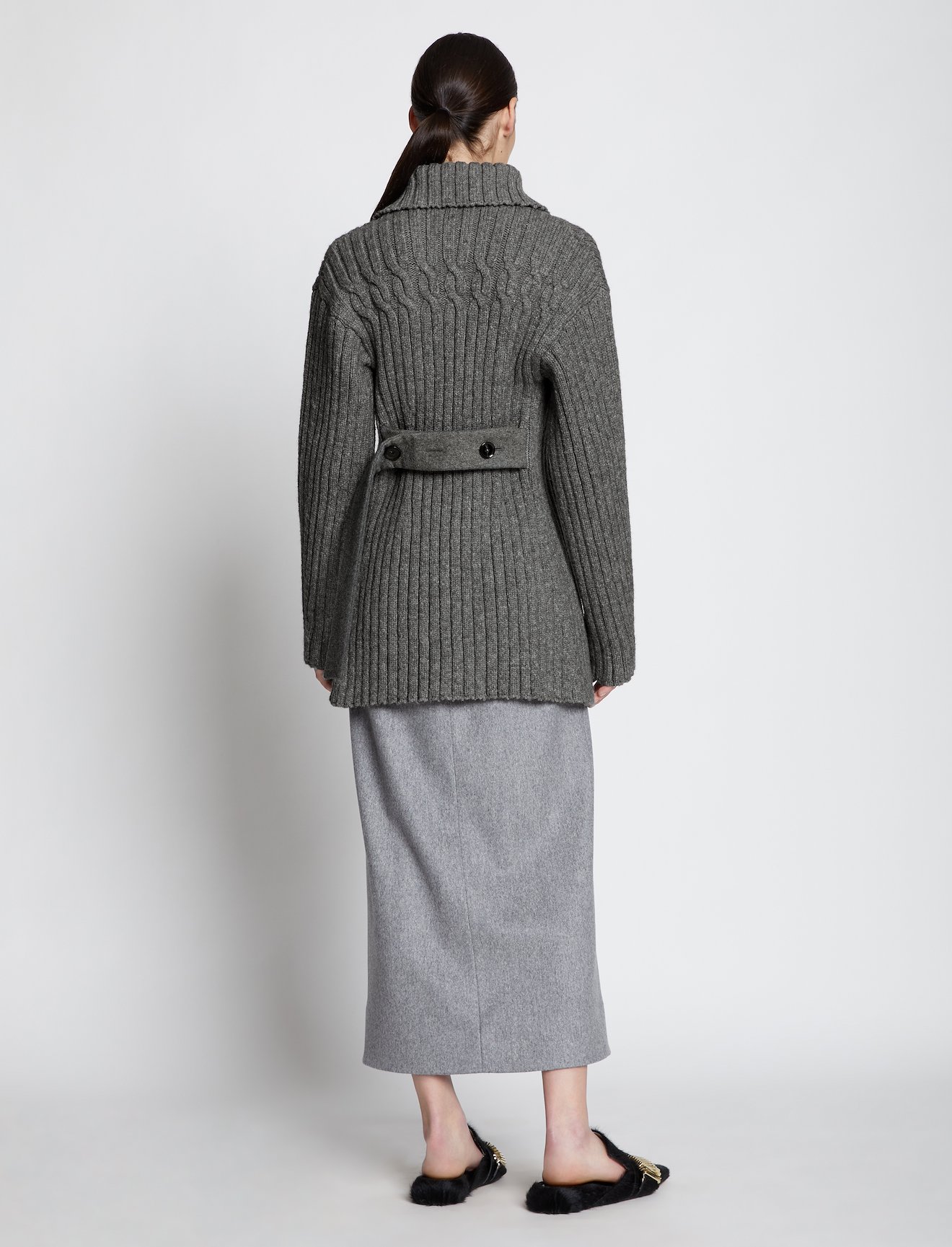 Wool Cable Knit Cardigan Jacket #3