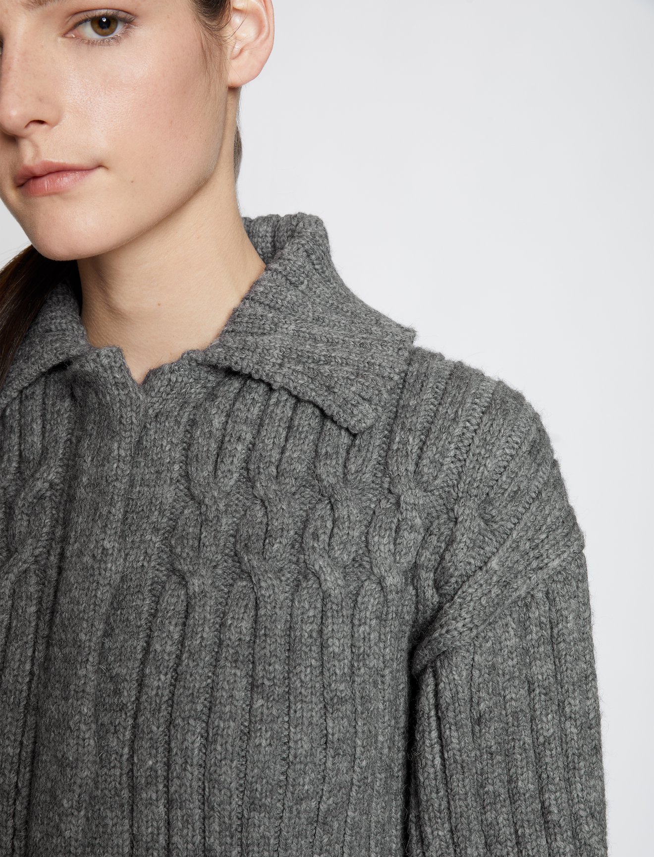 Wool Cable Knit Cardigan Jacket #4