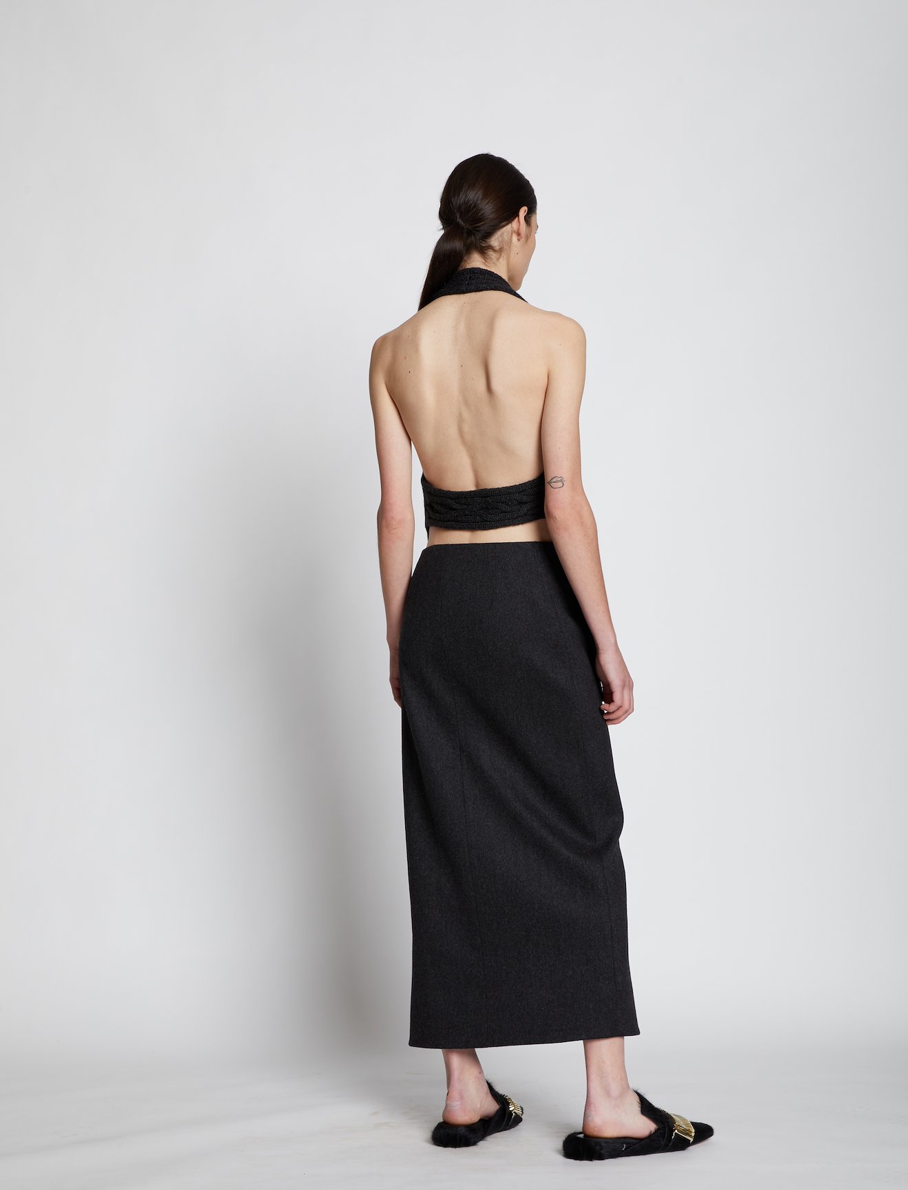 Wool Cable Knit Halter Top #2