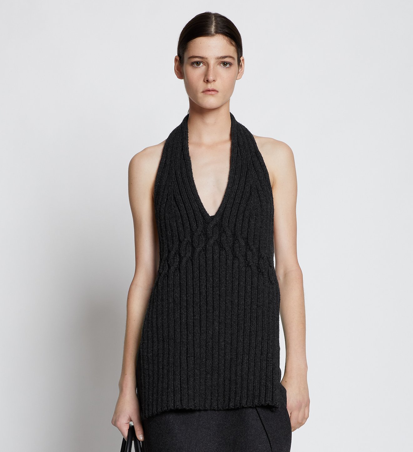 Wool Cable Knit Halter Top