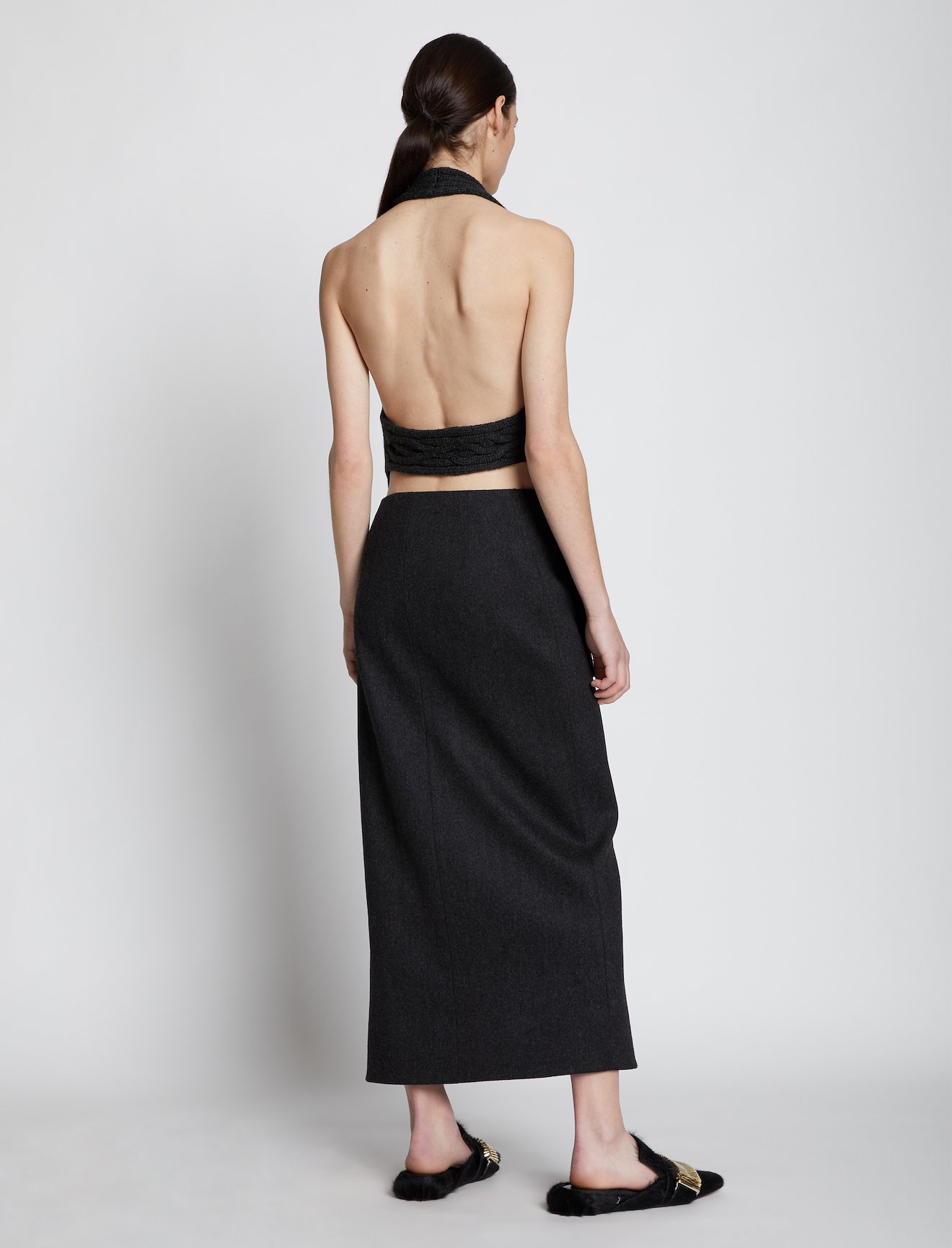 Wool Cable Knit Halter Top #2