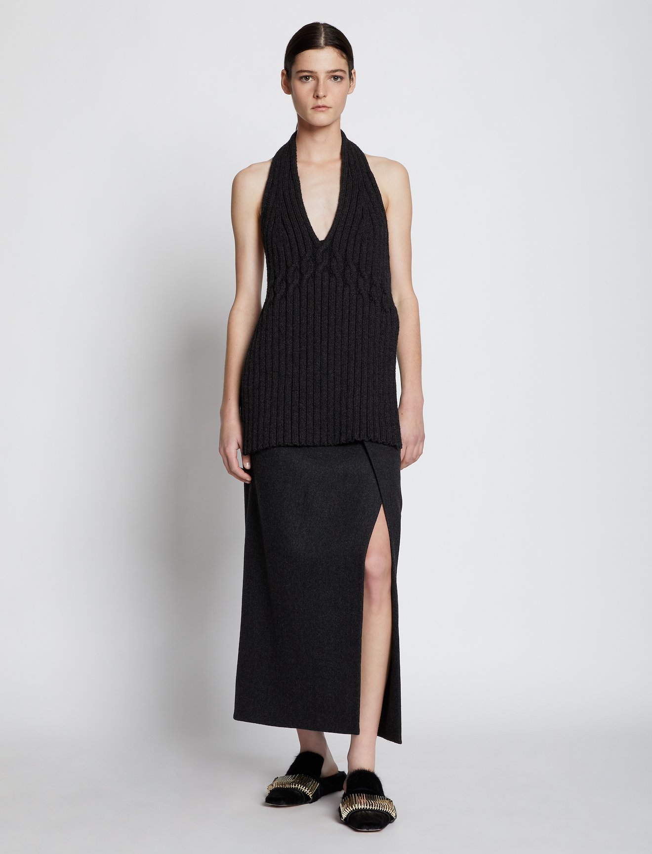 Wool Cable Knit Halter Top #5