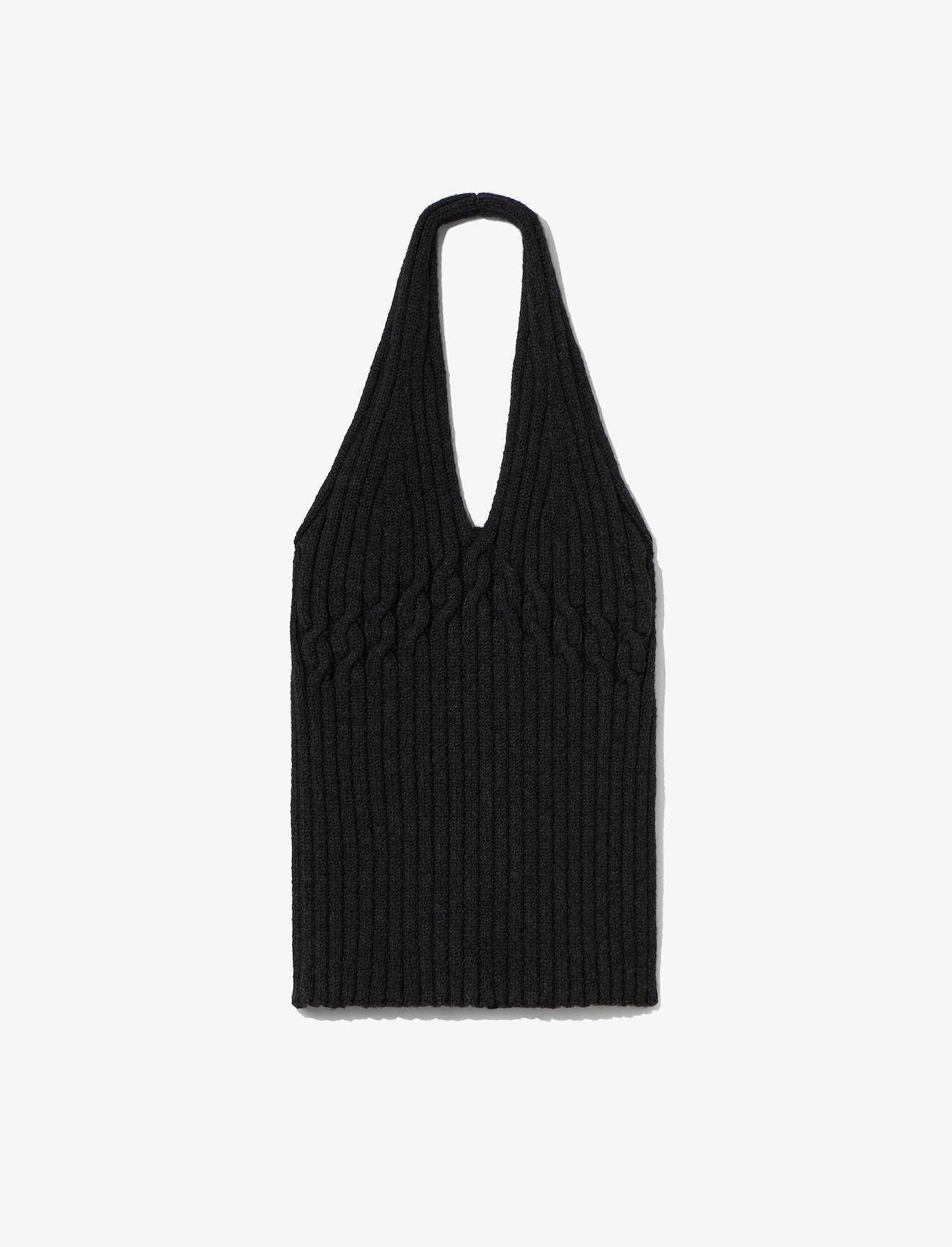 Wool Cable Knit Halter Top #4