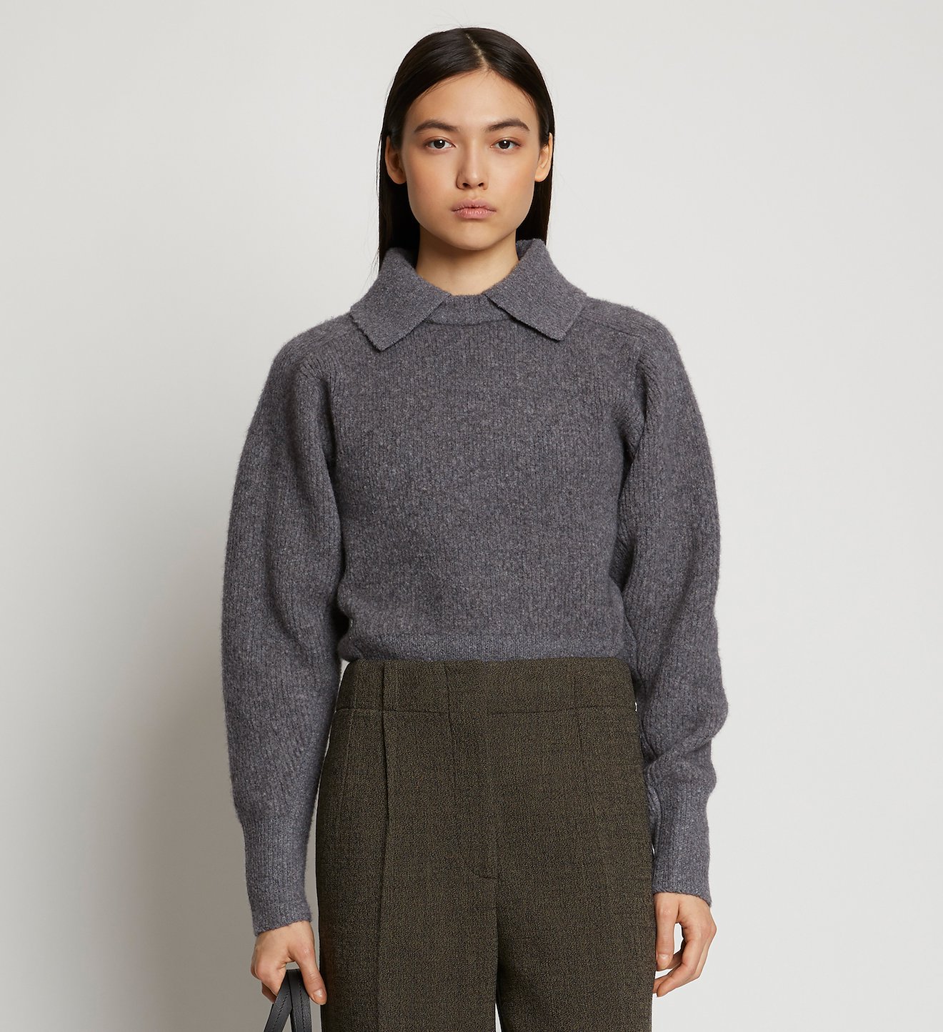 Wool Cashmere Collared Sweater