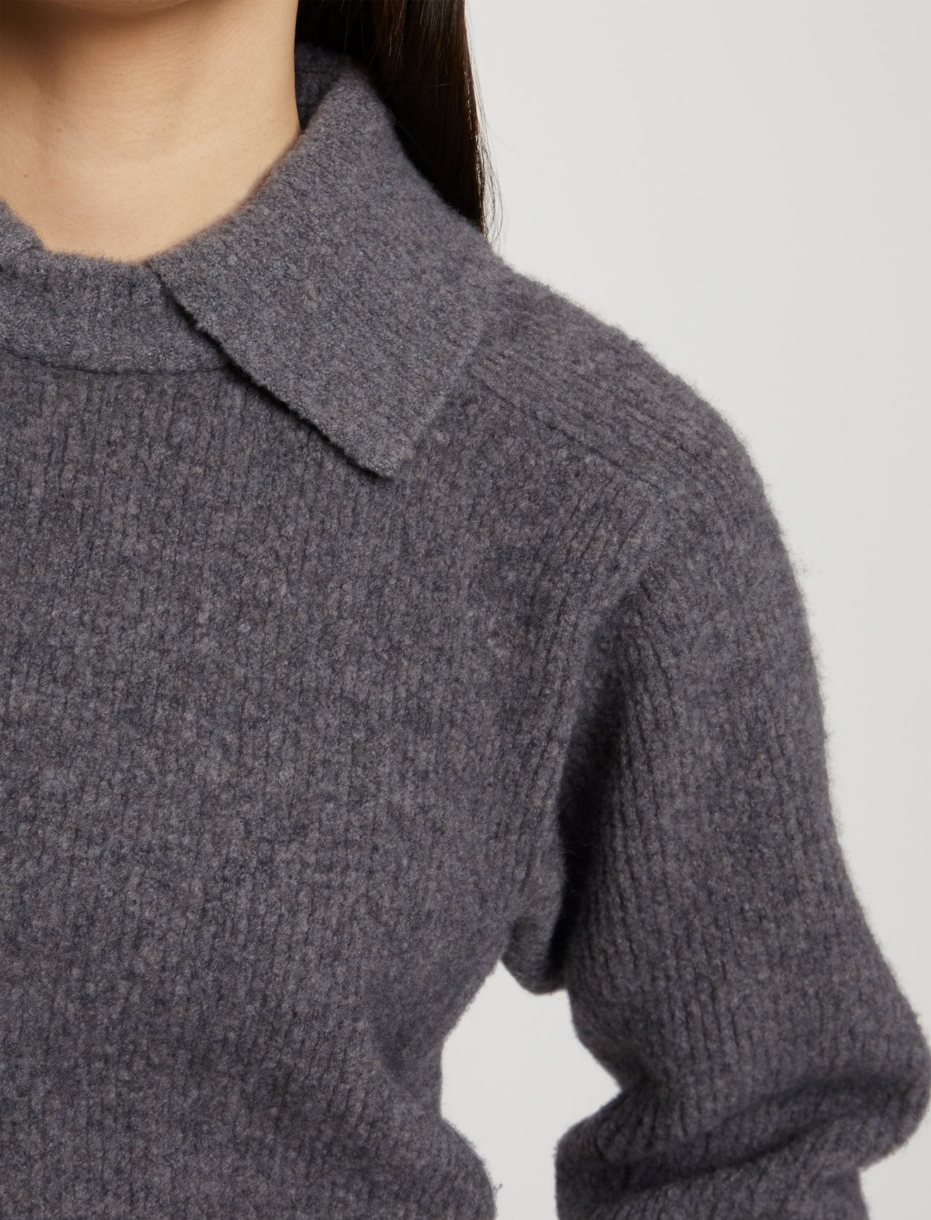 Wool Cashmere Collared Sweater #4