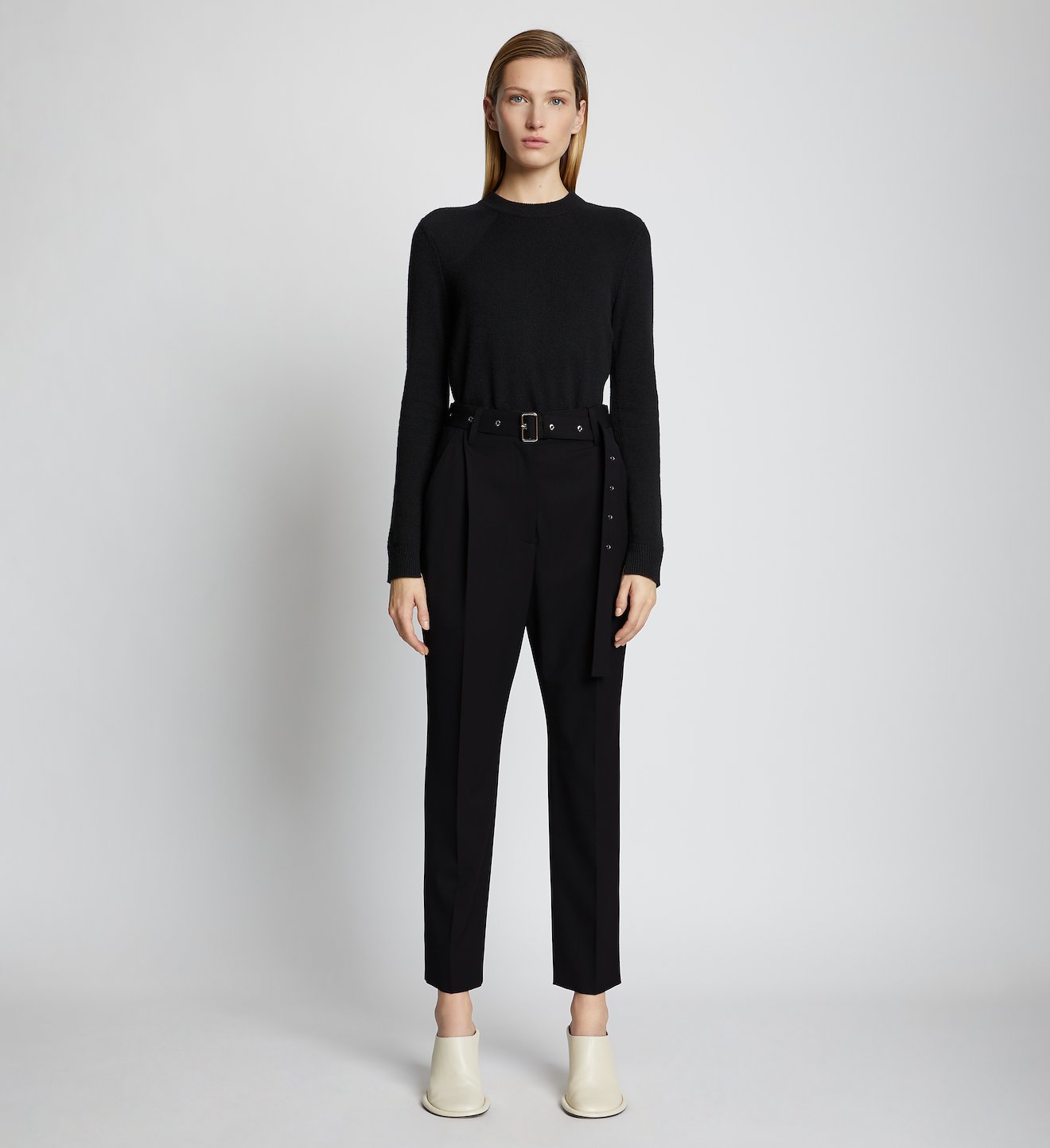 Wool Suiting Carrot Pants