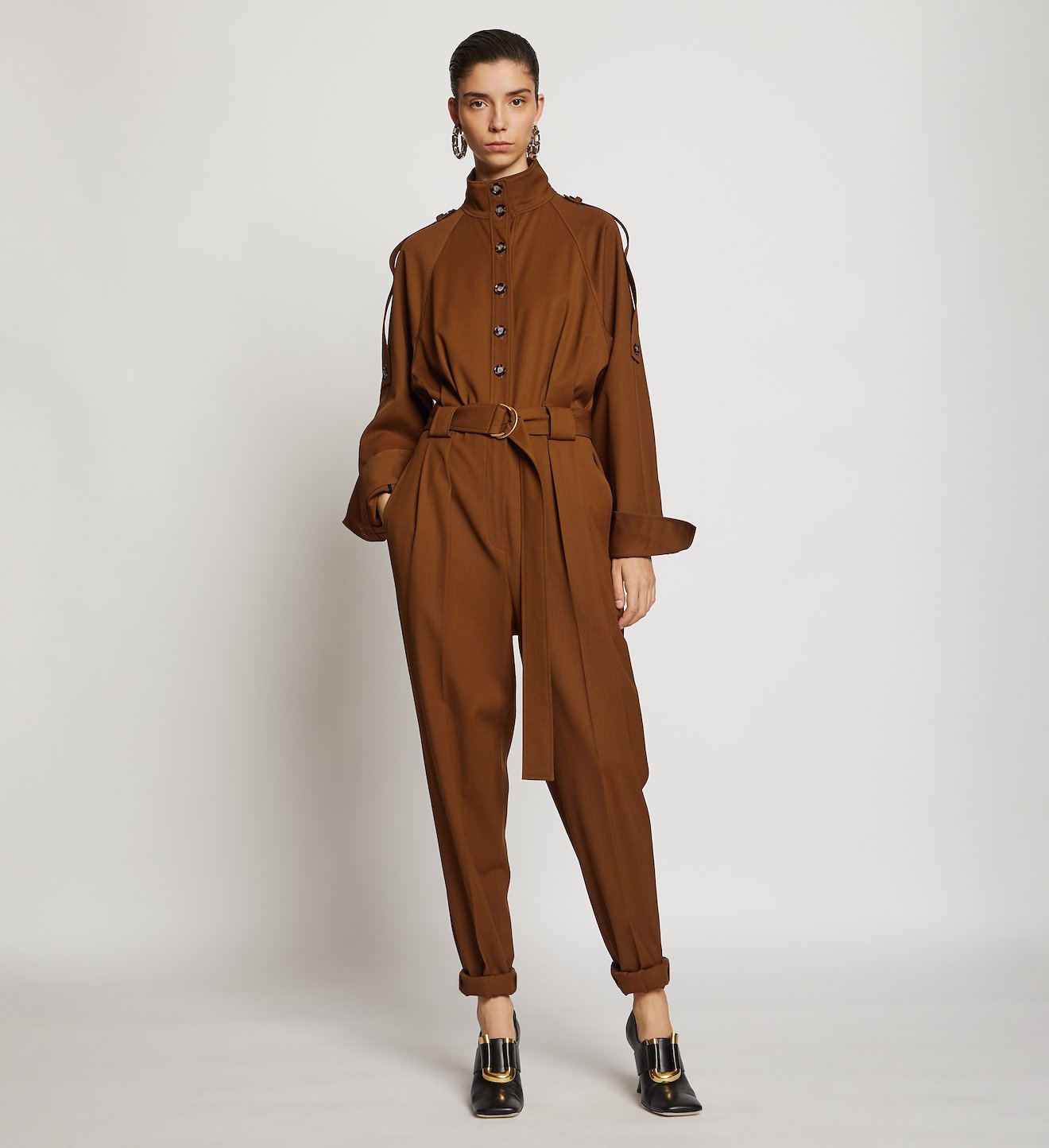 Wool Suiting Jumpsuit