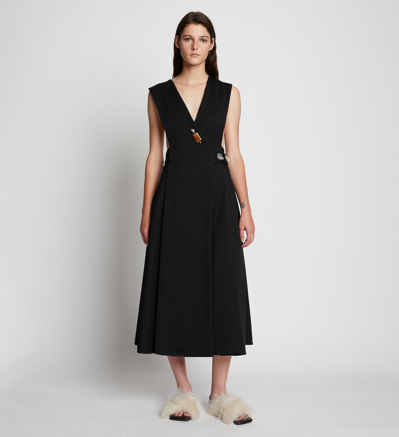 Wool Twill Apron Dress