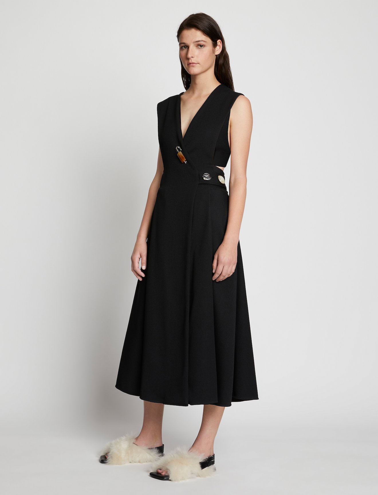 Wool Twill Pinafore Dress #1