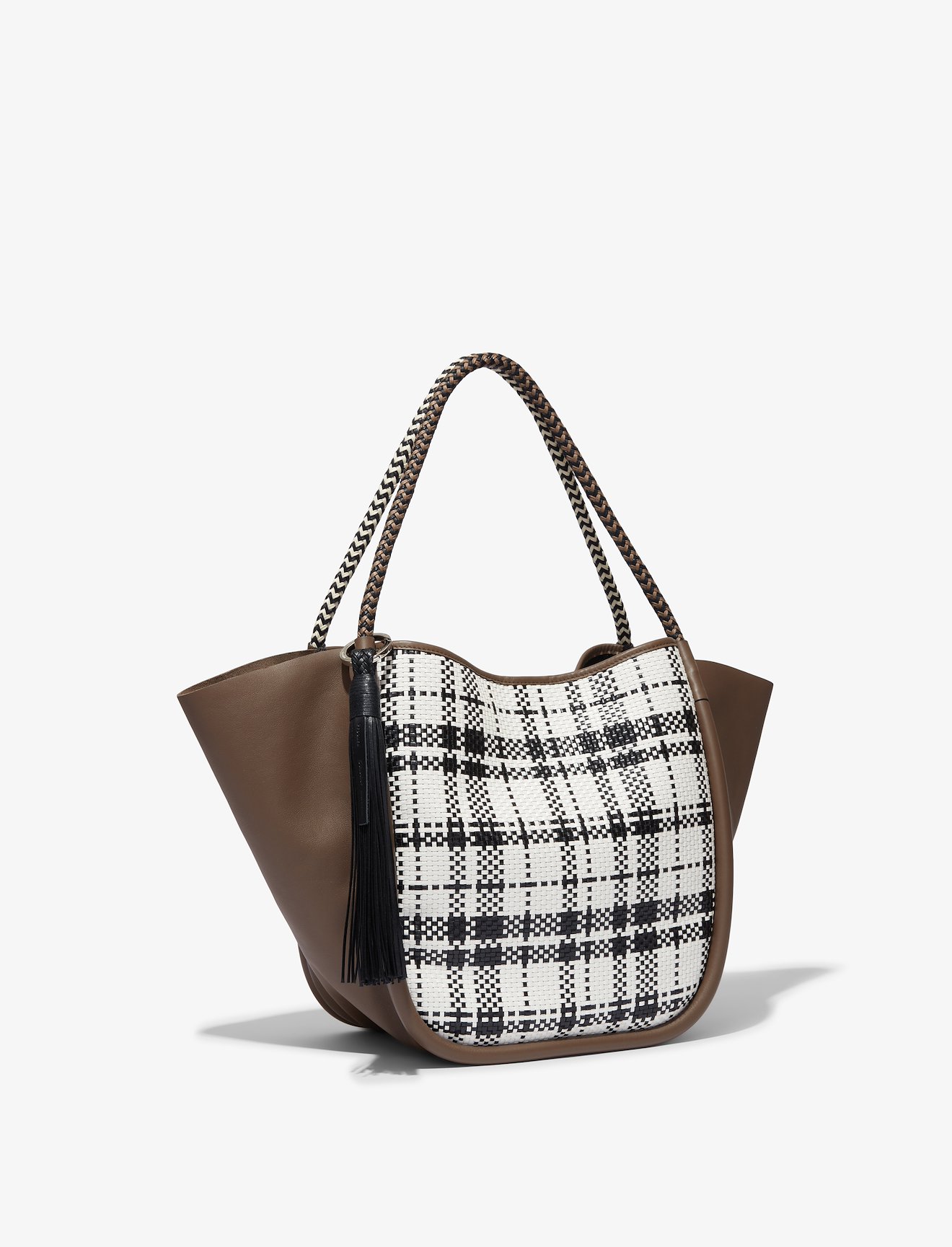 Woven Plaid L Tote #1