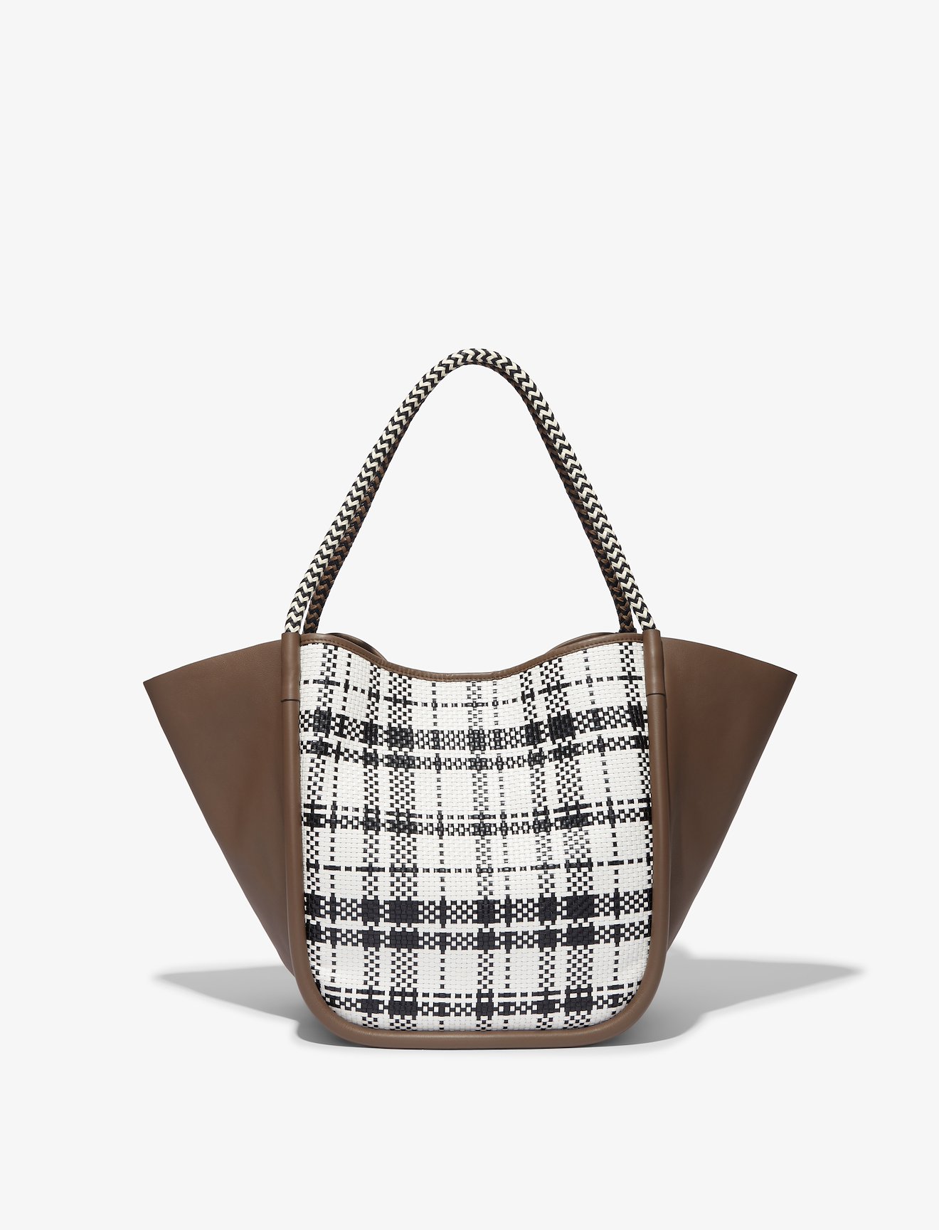 Woven Plaid L Tote #3