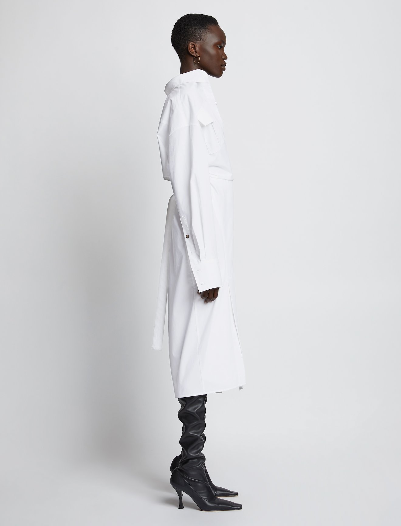 Wrapped Poplin Shirt Dress #1