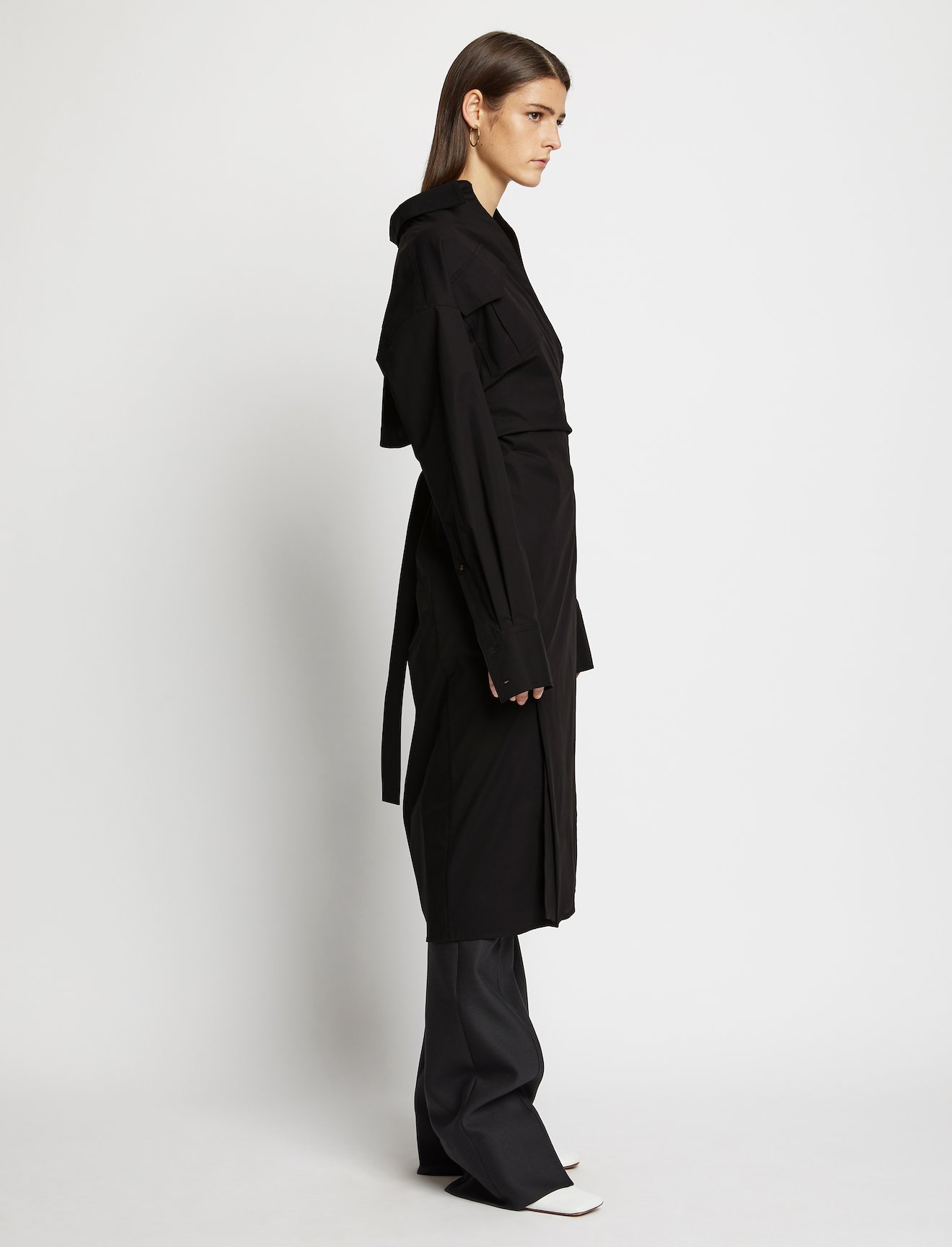 Wrapped Poplin Shirt Dress #1