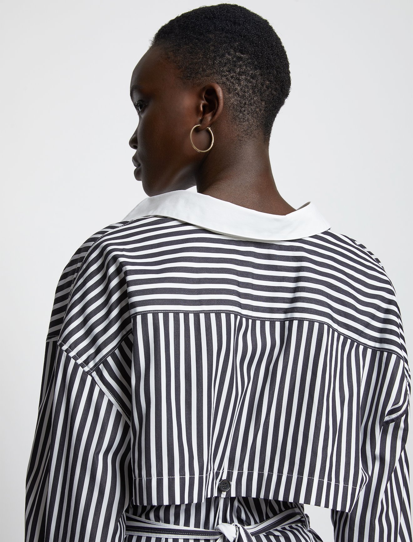 Wrapped Stripe Poplin Shirt Dress #3