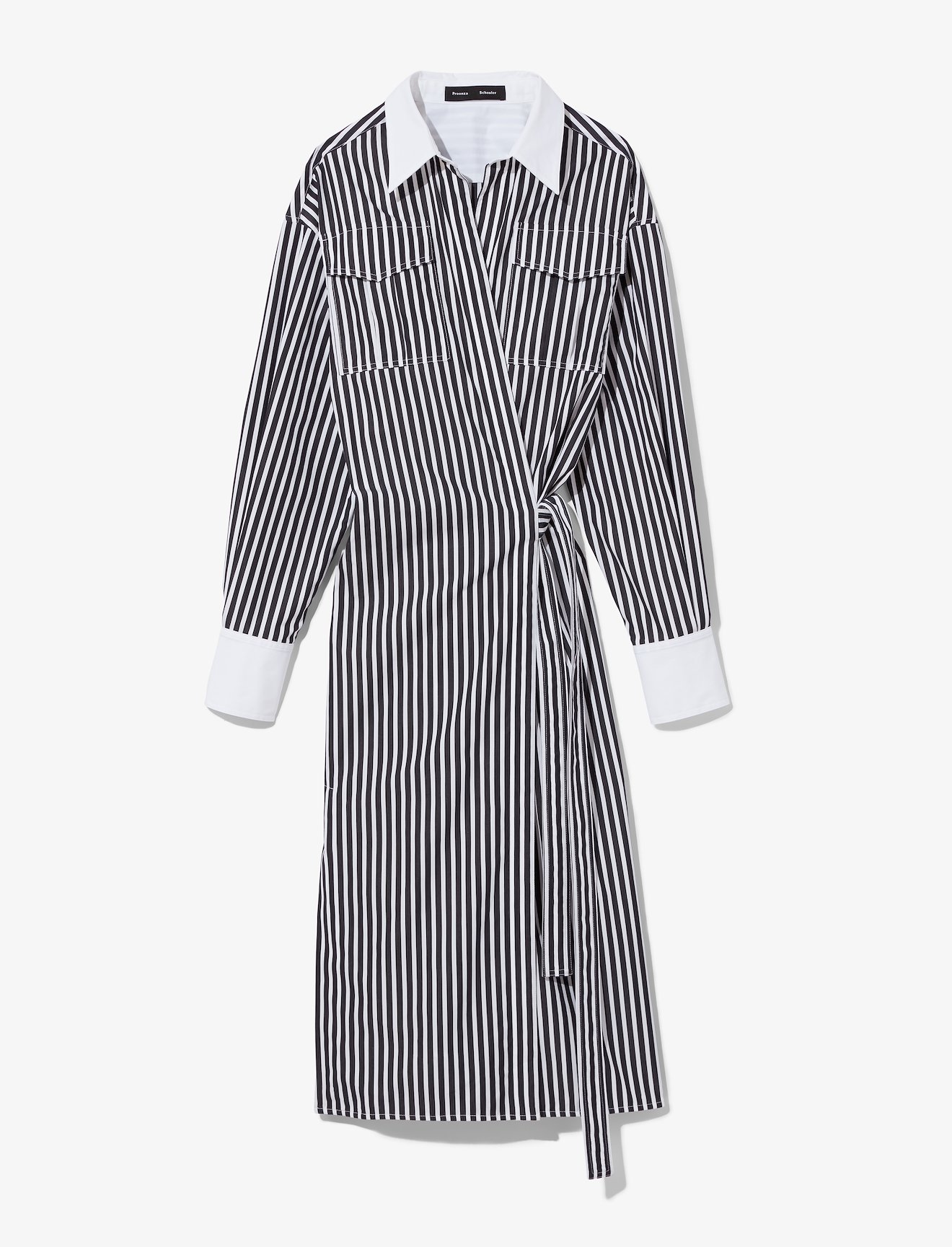 Wrapped Stripe Poplin Shirt Dress #4