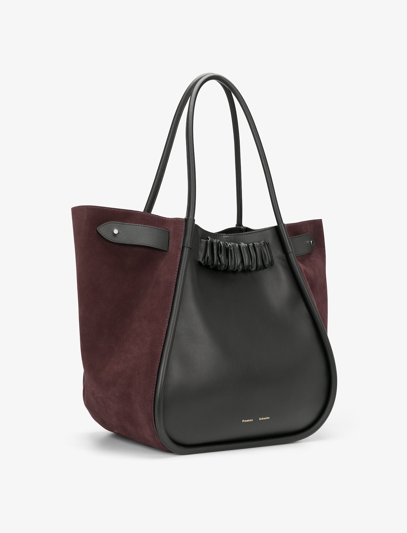 XL Suede Ruched Tote #1
