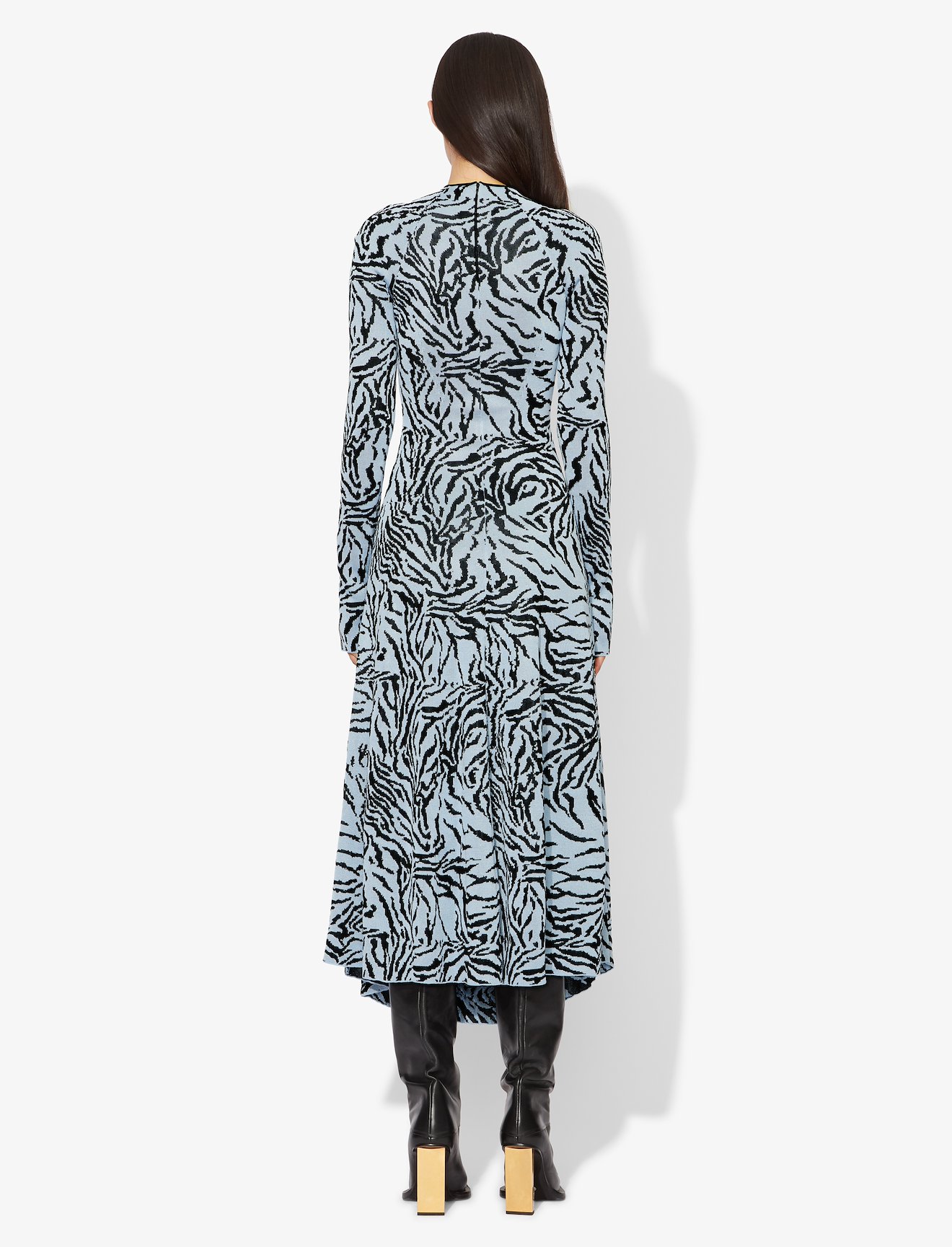 Zebra Jacquard Long Sleeve Dress #2