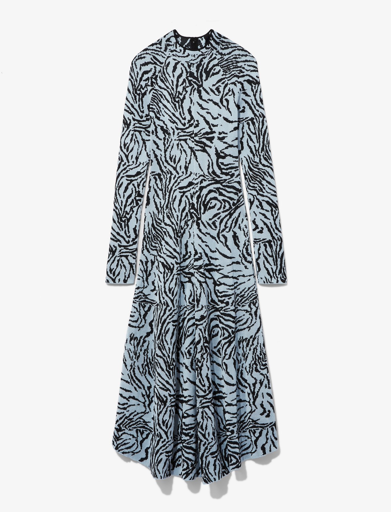 Zebra Jacquard Long Sleeve Dress #4