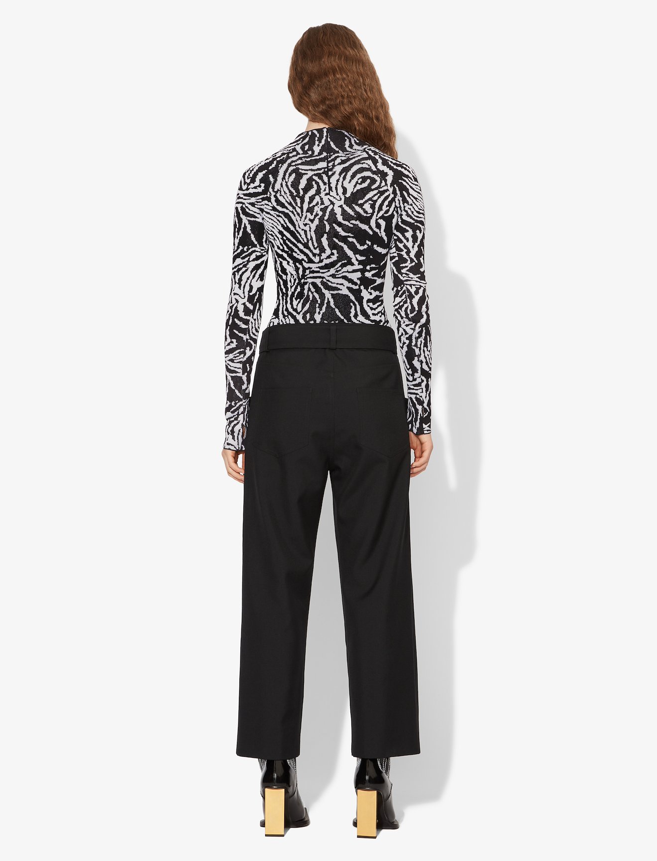 Zebra Jacquard Mockneck Top #2