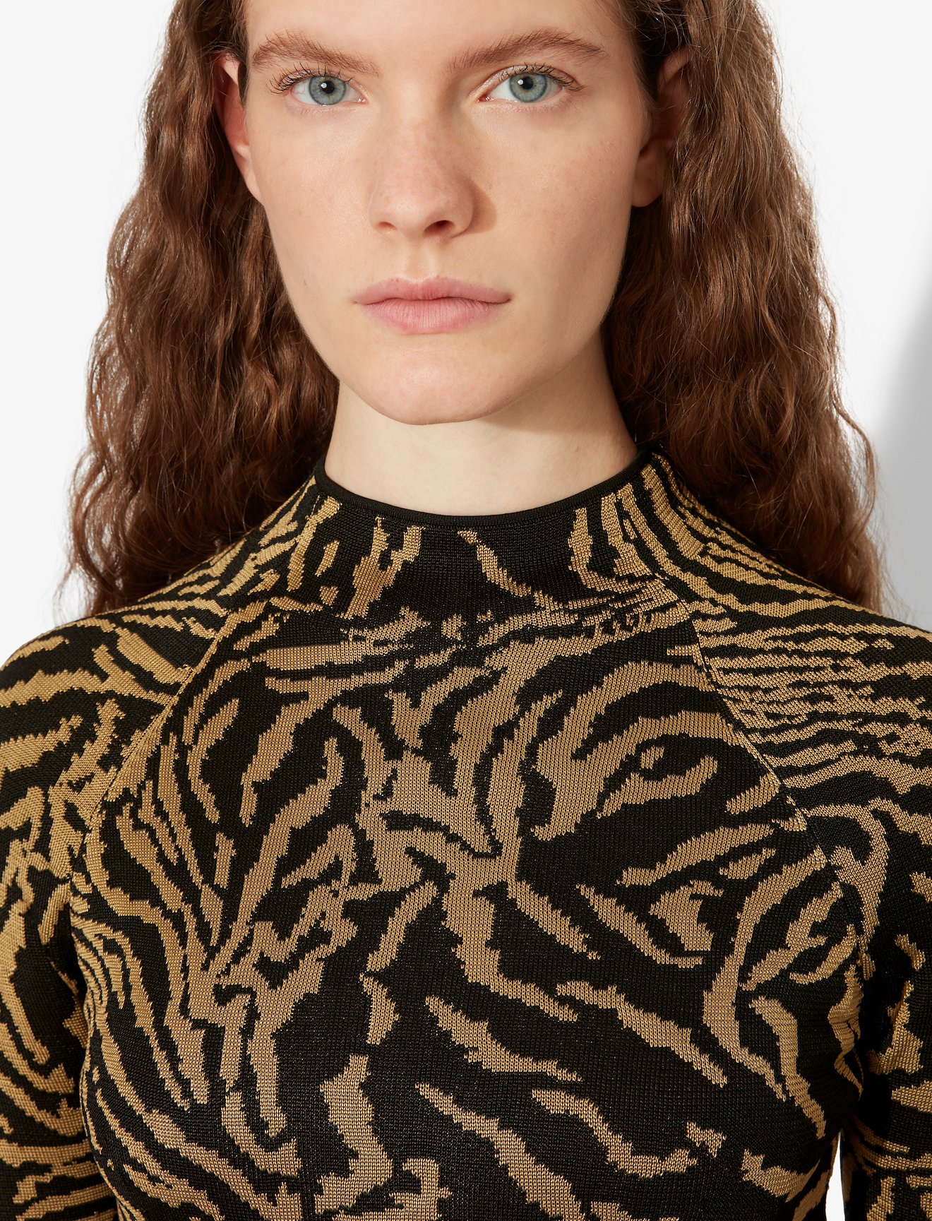 Zebra Jacquard Mockneck Top #3