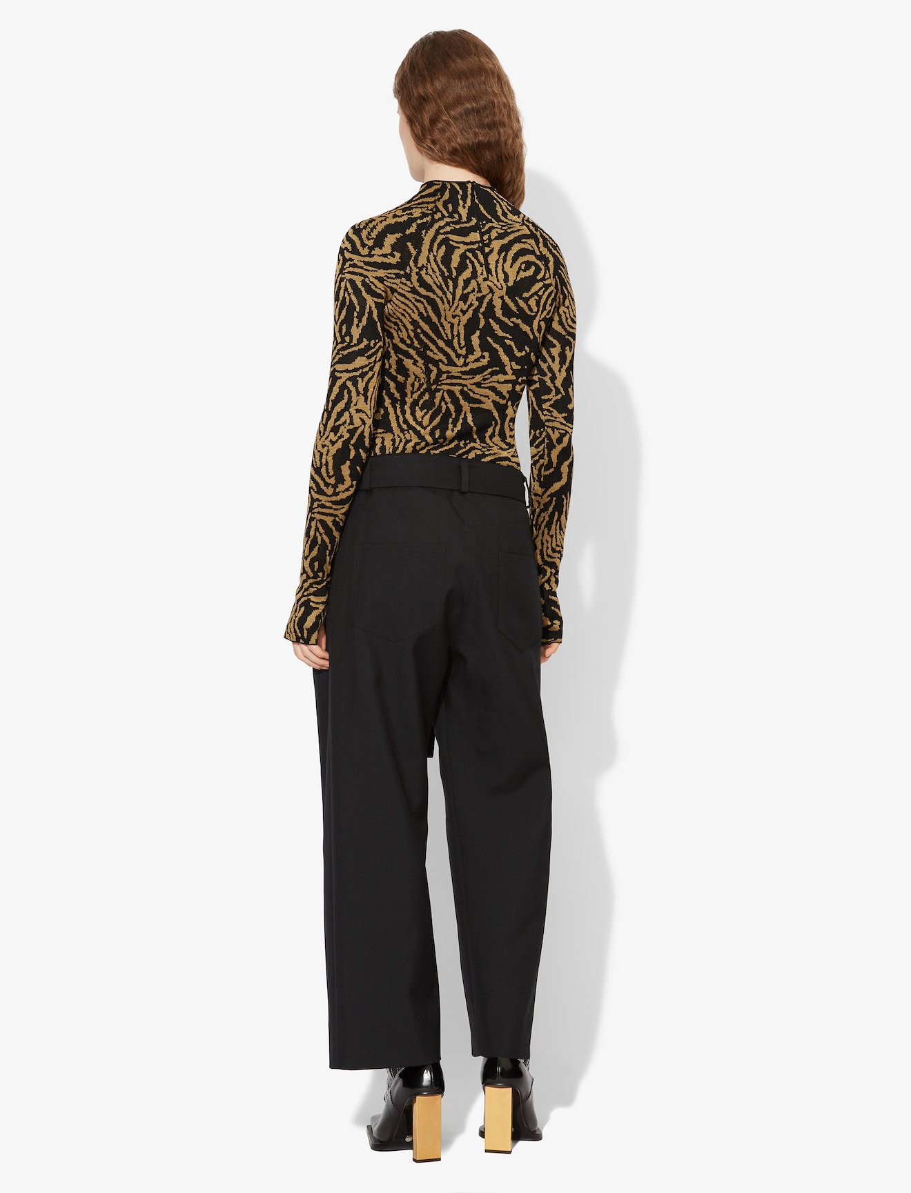 Zebra Jacquard Mockneck Top #2