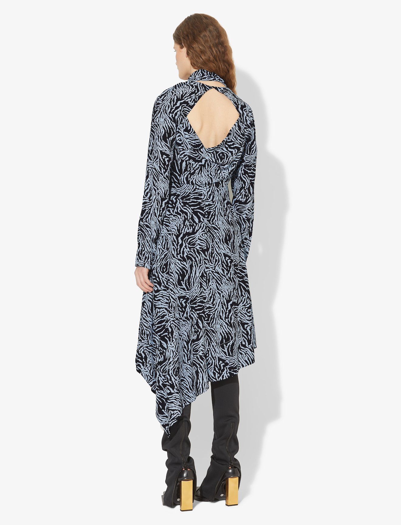 Zebra Print Long Sleeve Scarf Dress #2