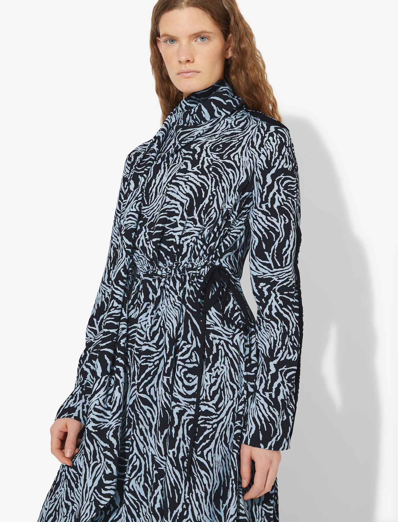 Zebra Print Long Sleeve Scarf Dress #3