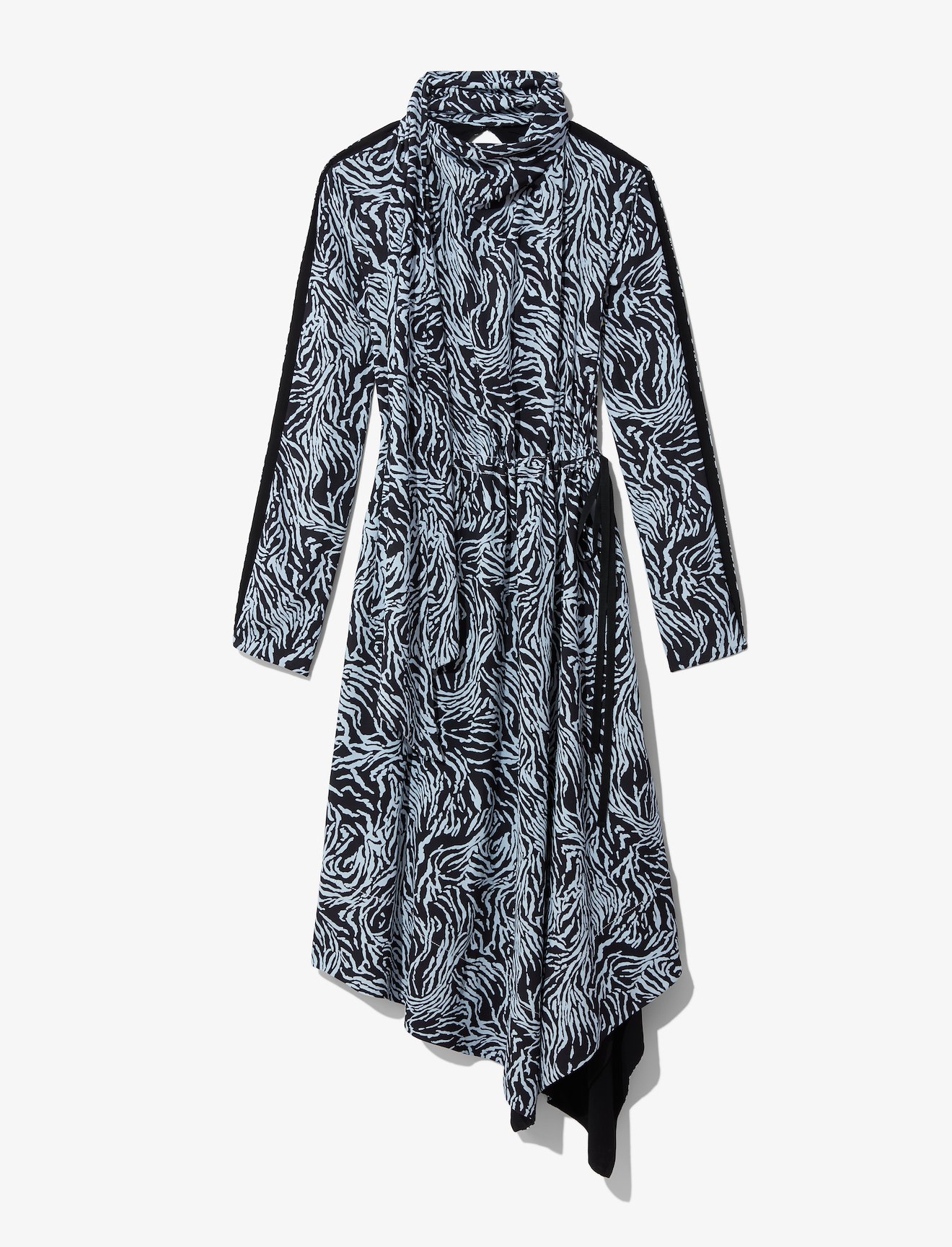 Zebra Print Long Sleeve Scarf Dress #4