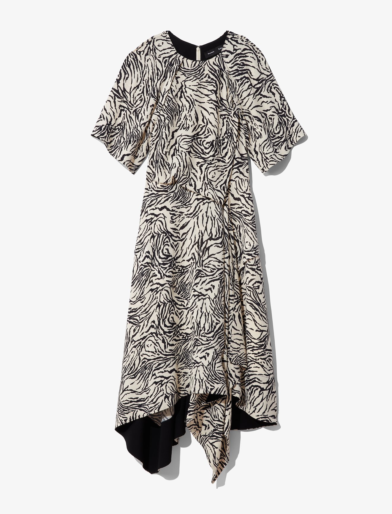 Zebra Print Short Sleeve Draped Dress #4