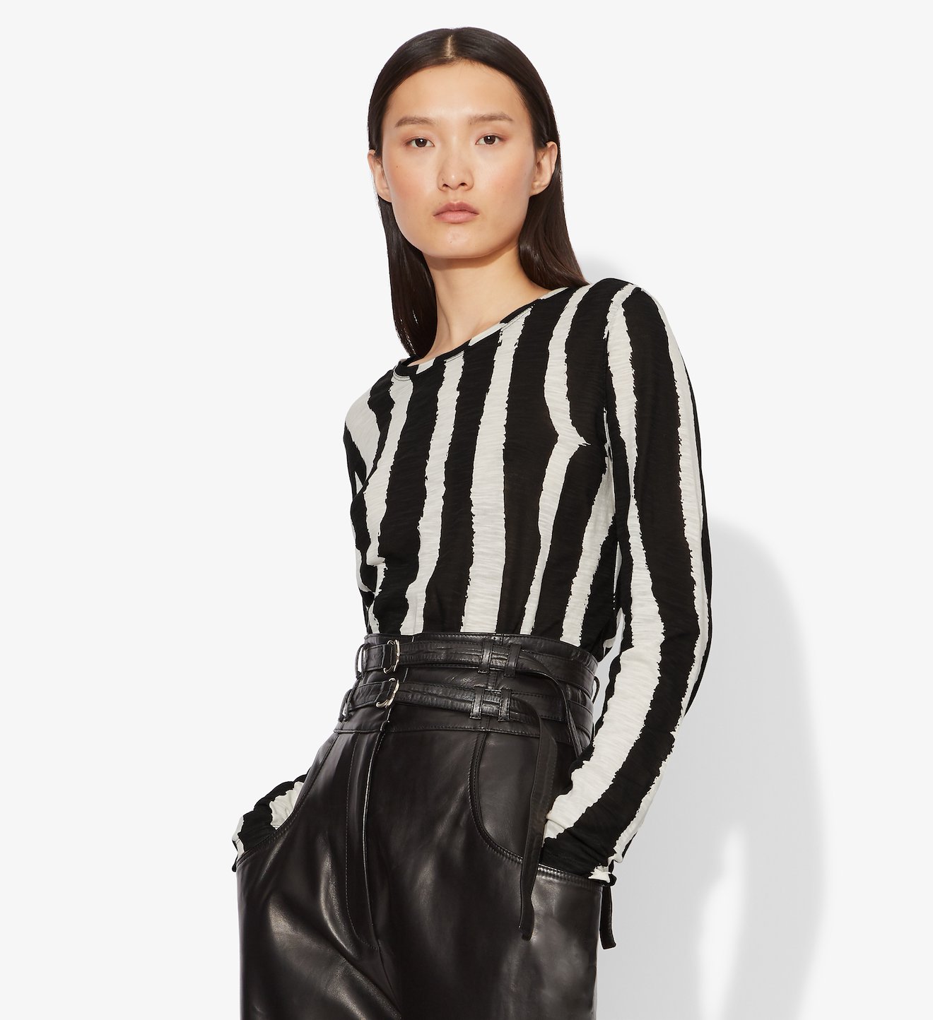 Zebra Stripe Print Long Sleeve T-Shirt