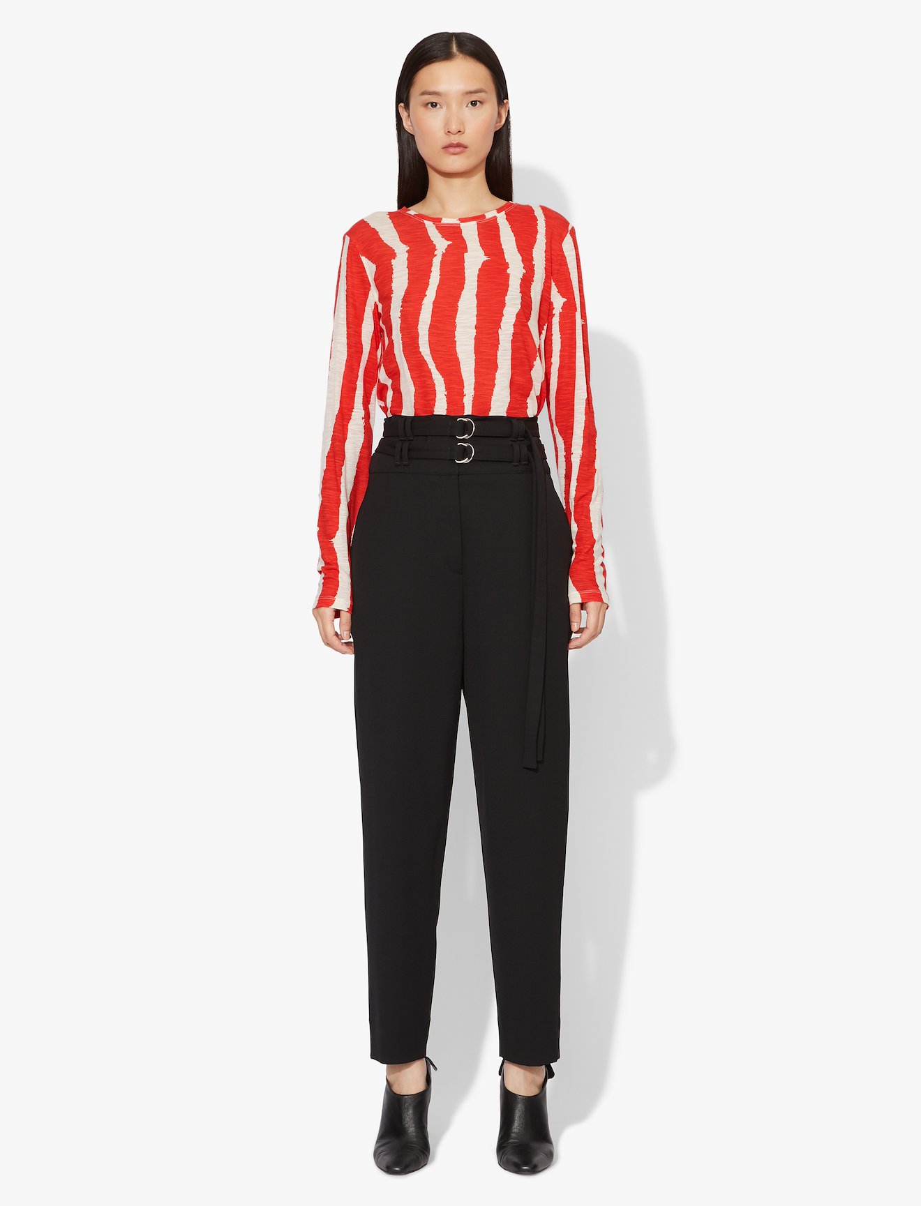 Zebra Stripe Print Long Sleeve T-Shirt #1