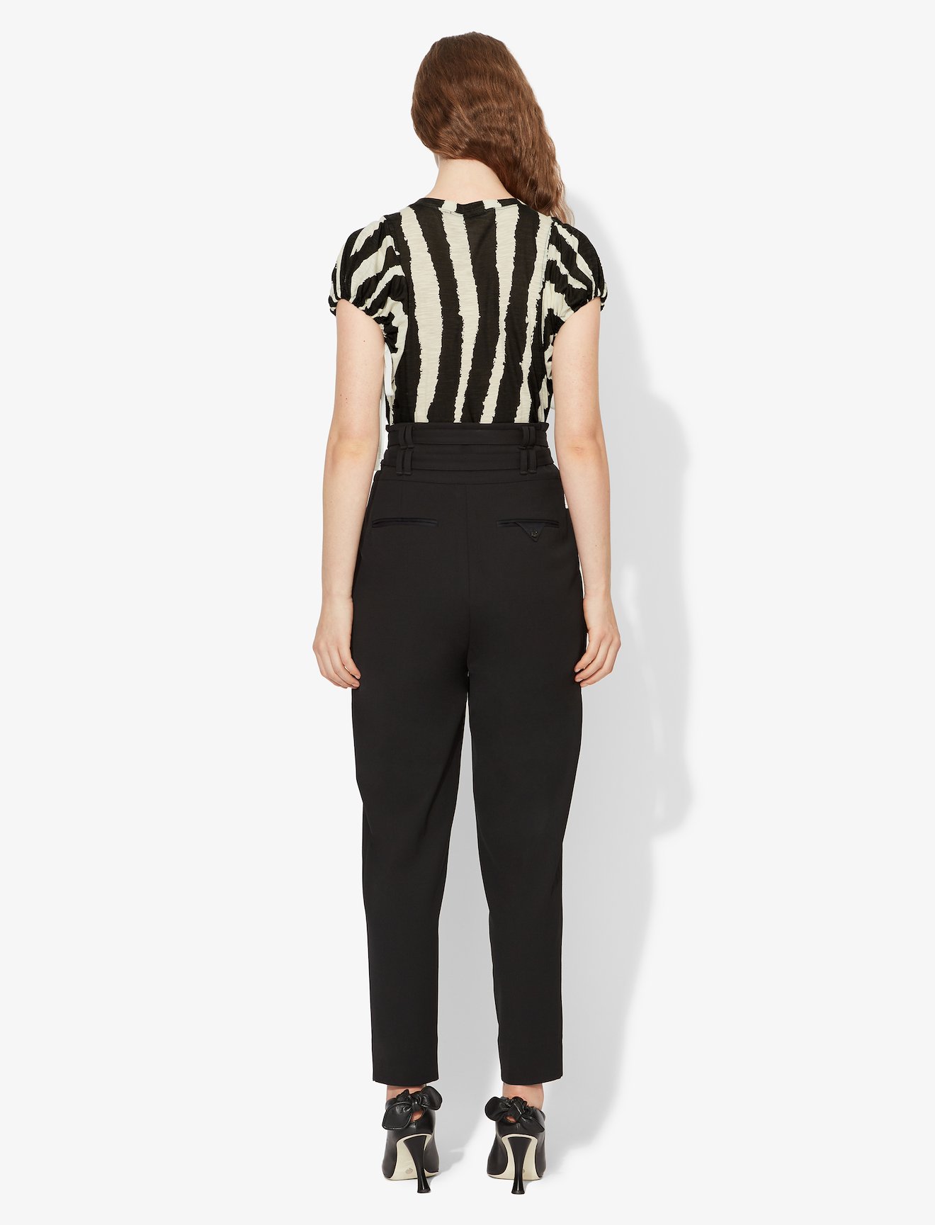 Zebra Stripe Print Tied Short Sleeve T-Shirt #2