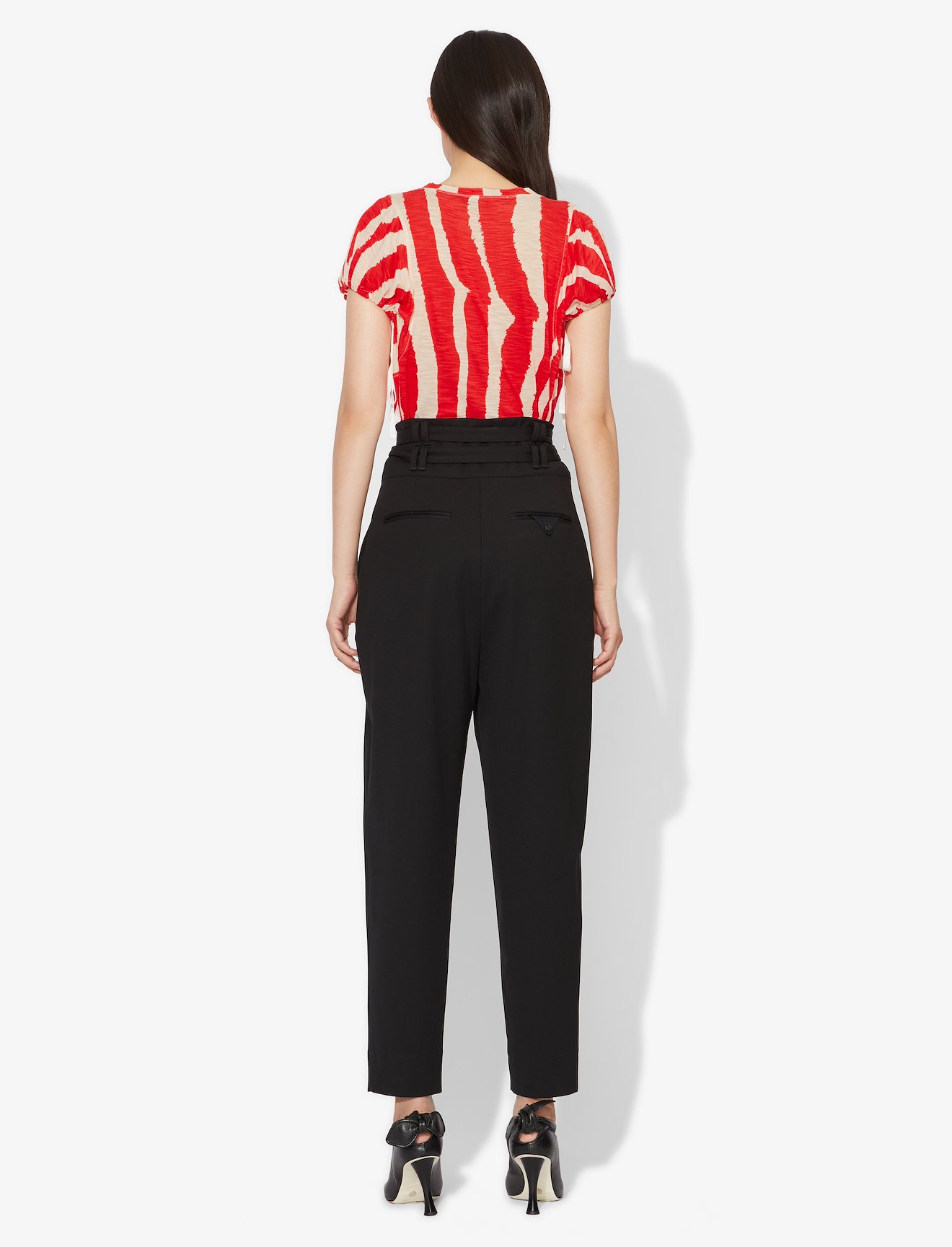 Zebra Stripe Print Tied Short Sleeve T-Shirt #2