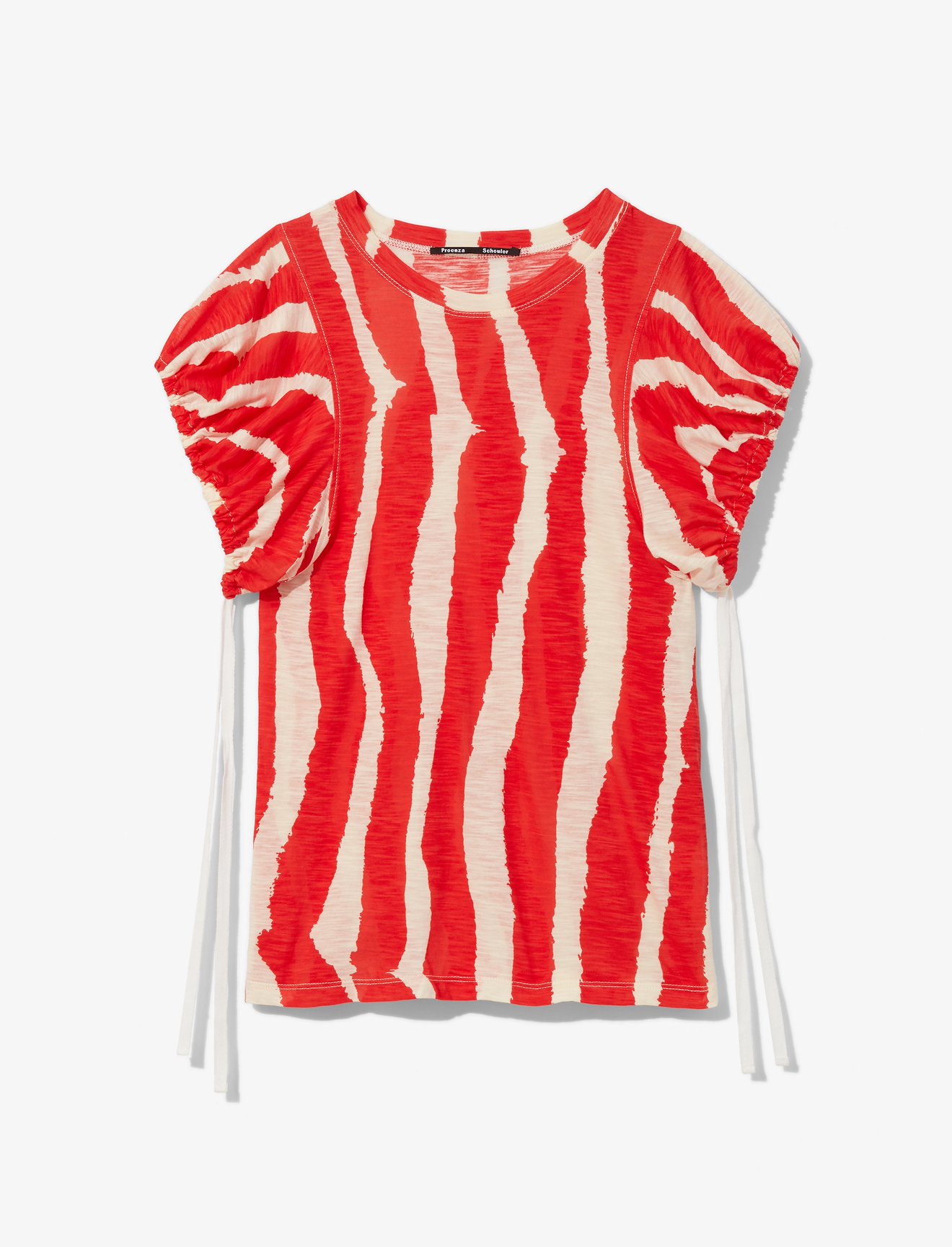 Zebra Stripe Print Tied Short Sleeve T-Shirt #4