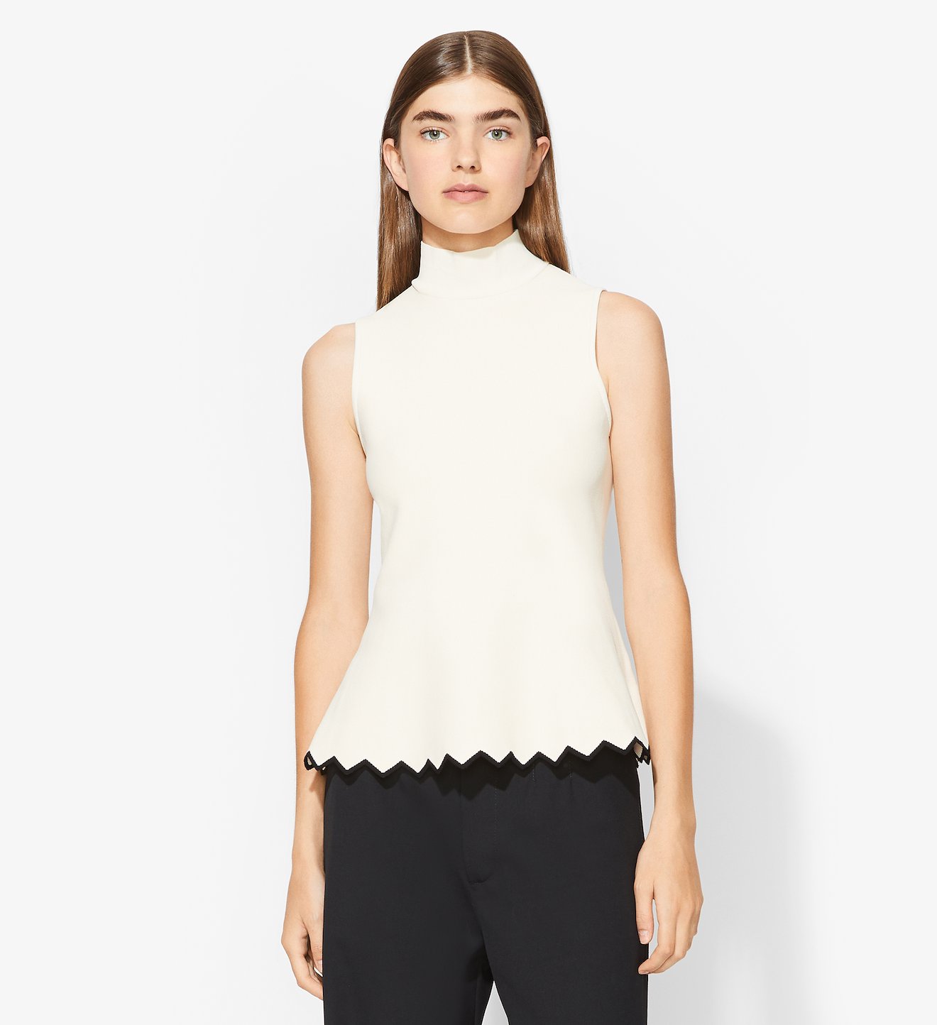 Zig Zag Knit Mockneck Top