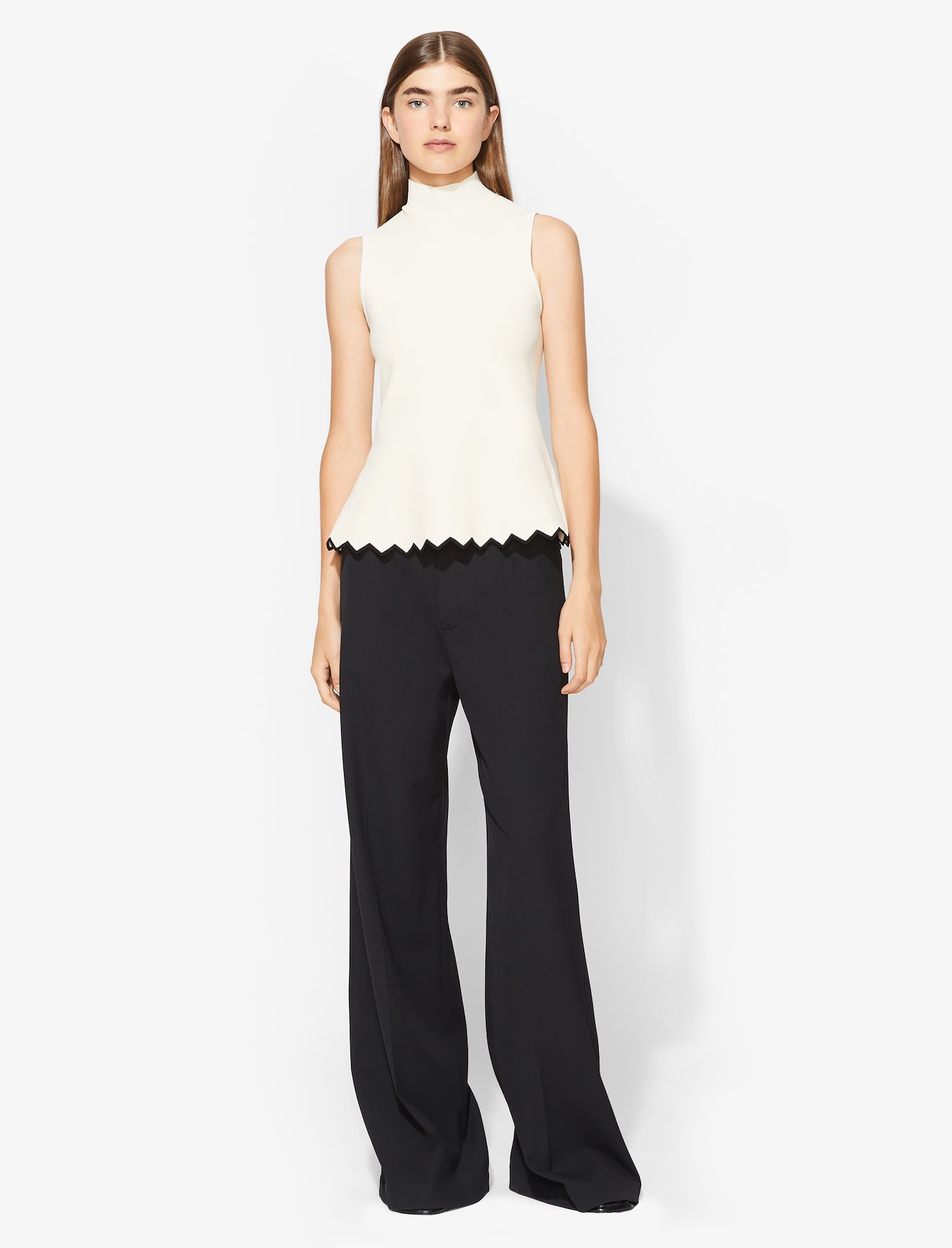 Zig Zag Knit Mockneck Top #1
