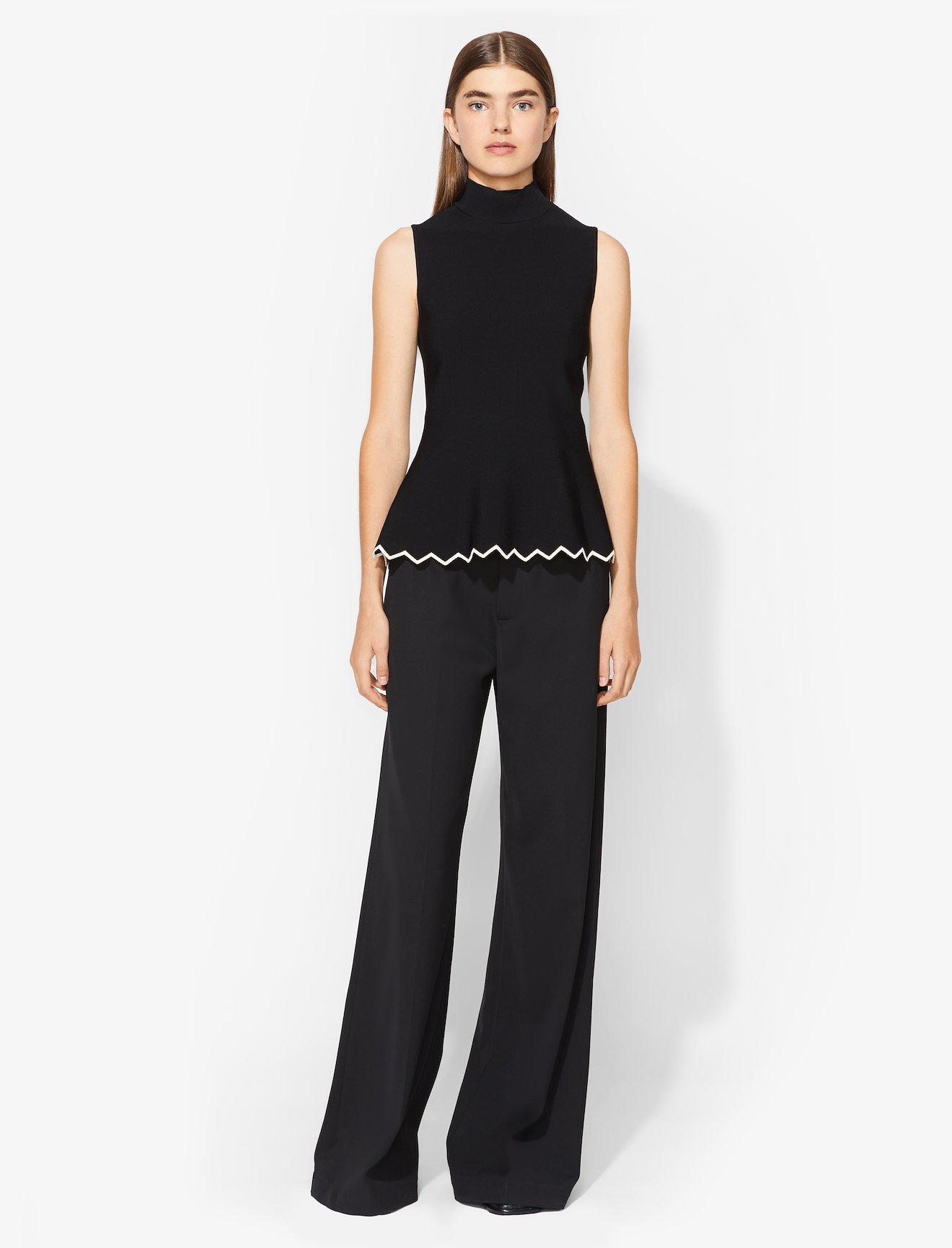 Zig Zag Knit Mockneck Top #1
