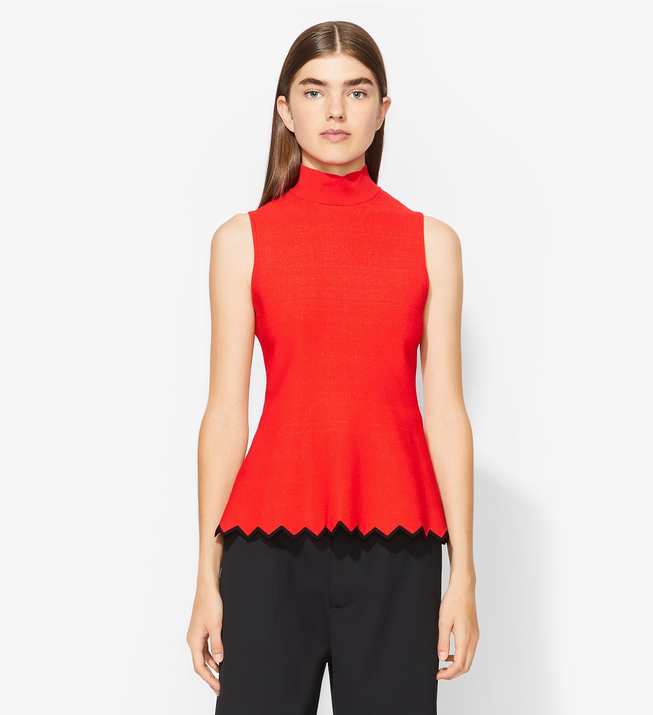 Zig Zag Knit Mockneck Top