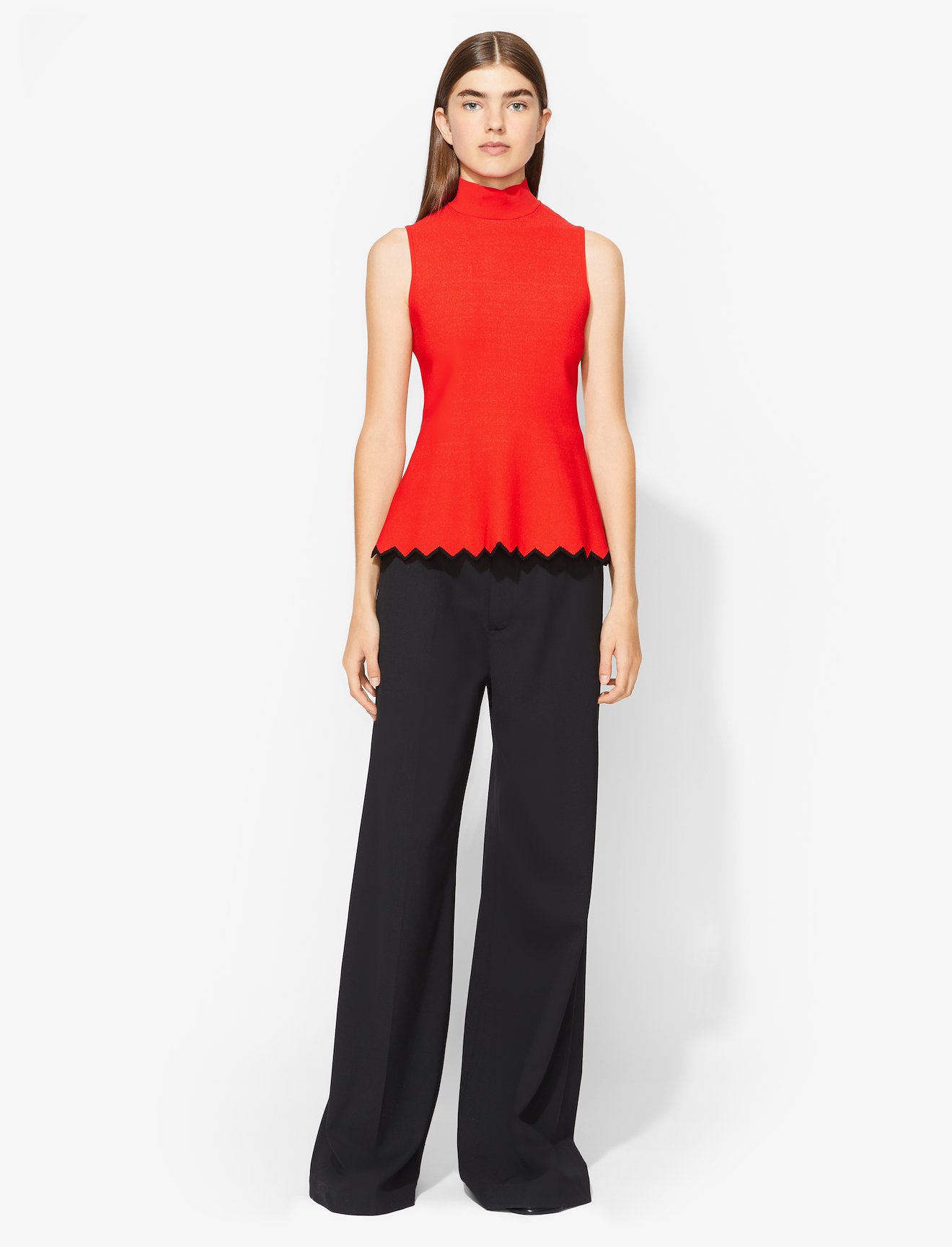 Zig Zag Knit Mockneck Top #1