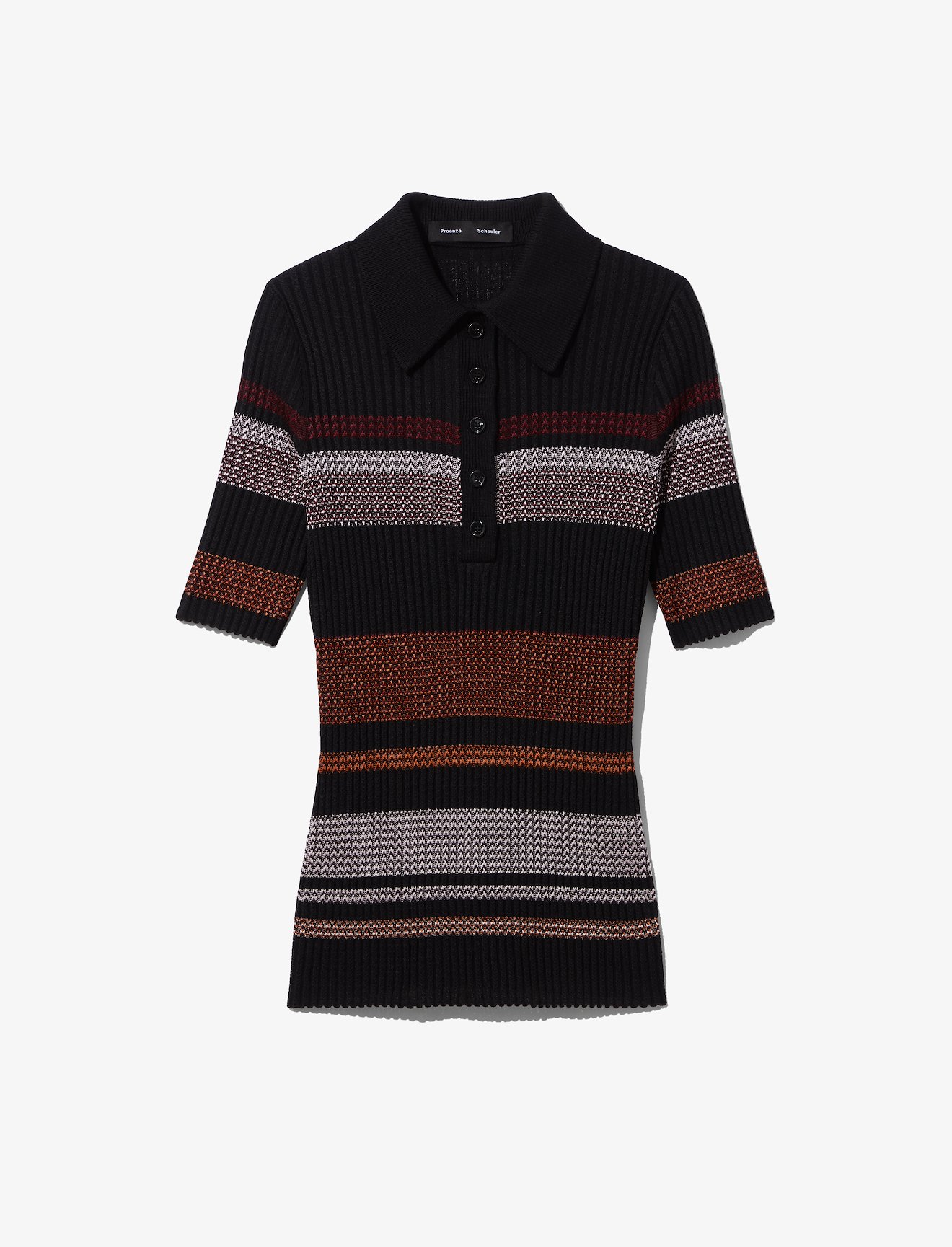 Zig Zag Stripe Knit Polo #4