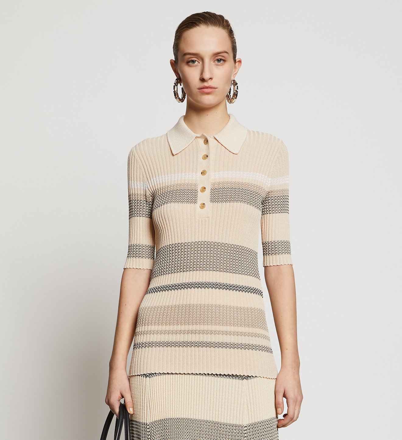 Zig Zag Stripe Knit Polo