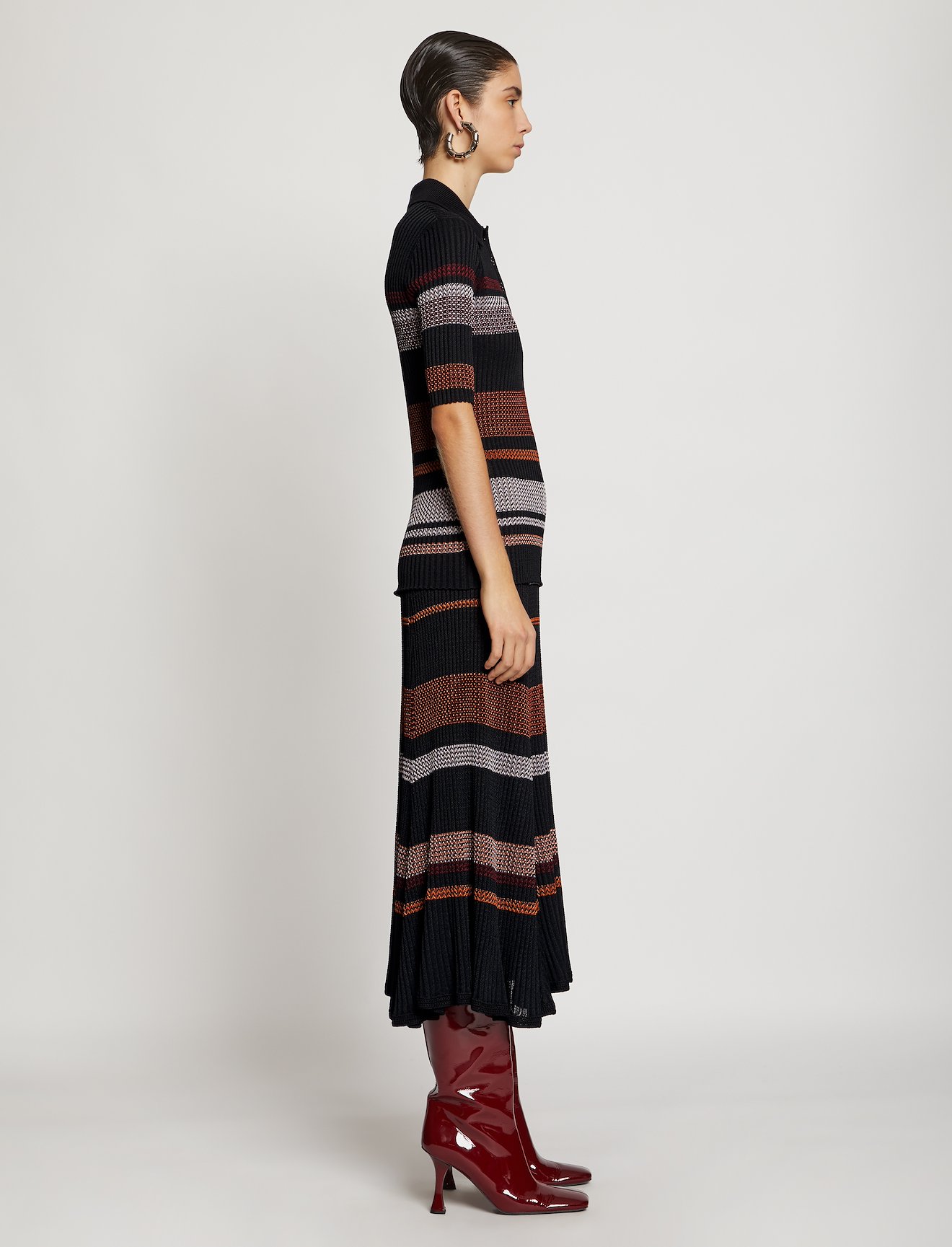 Zig Zag Stripe Knit Skirt #1