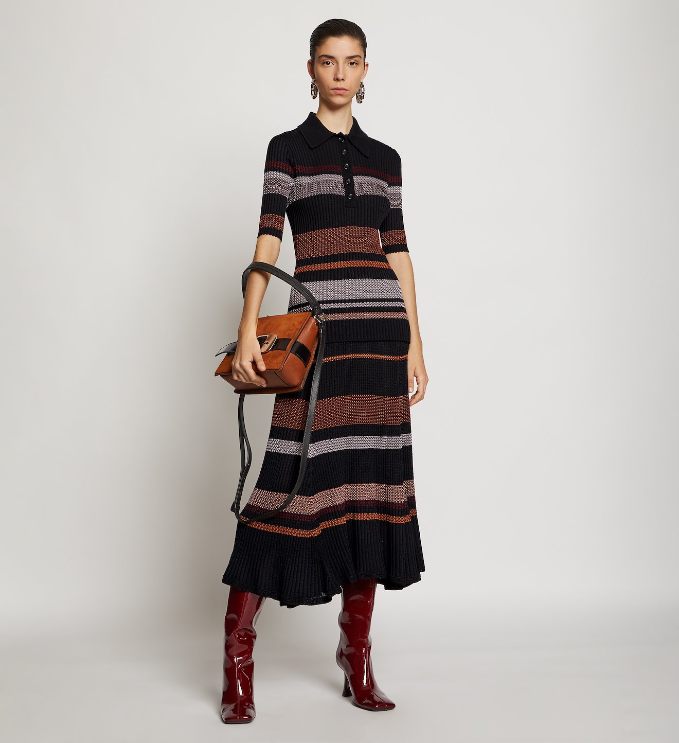 Zig Zag Stripe Knit Skirt