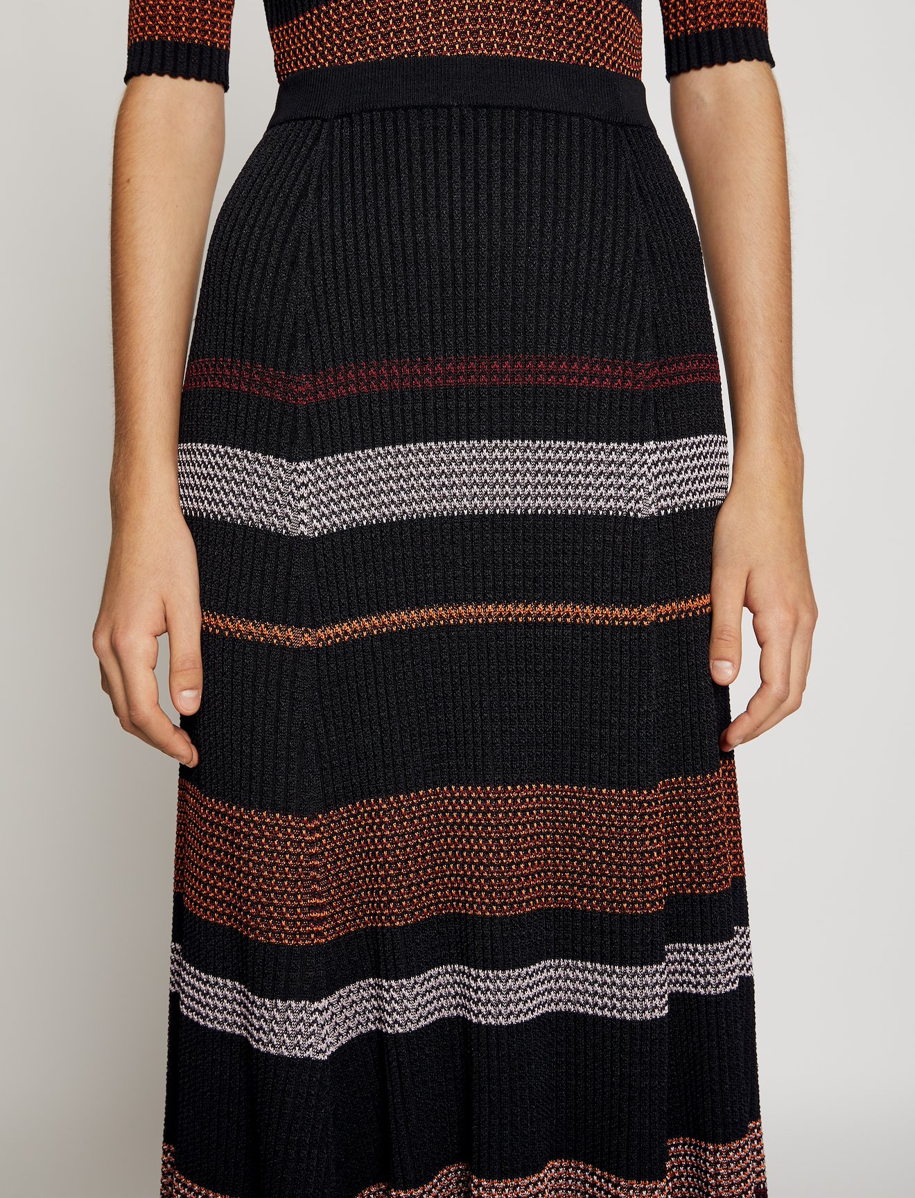 Zig Zag Stripe Knit Skirt #3