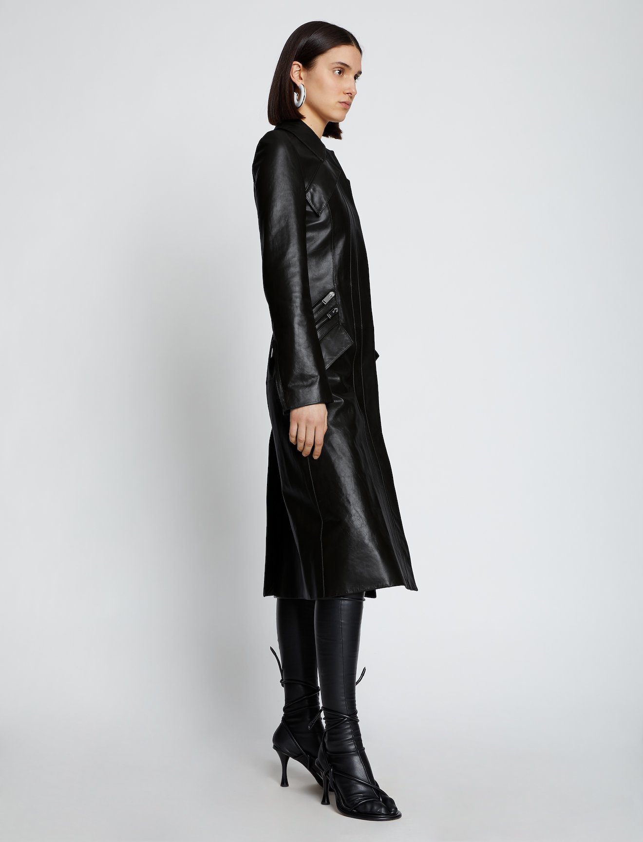 Zip Leather Coat #1