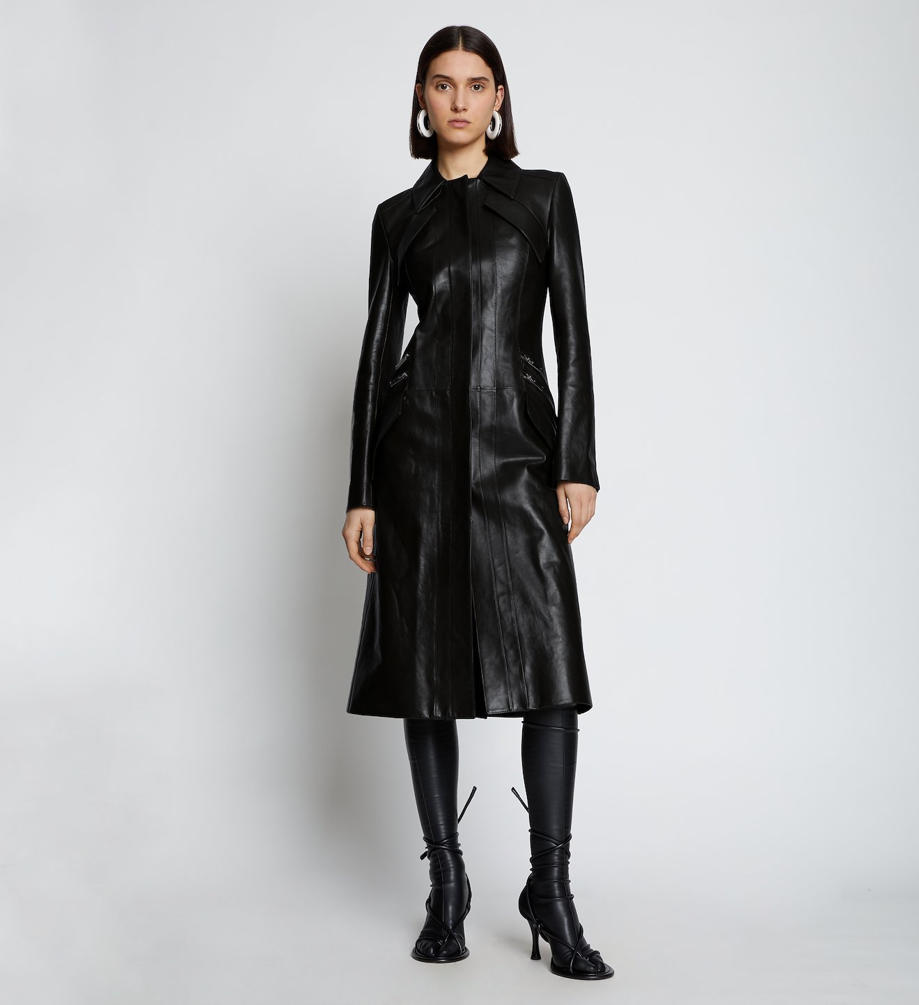 Zip Leather Coat