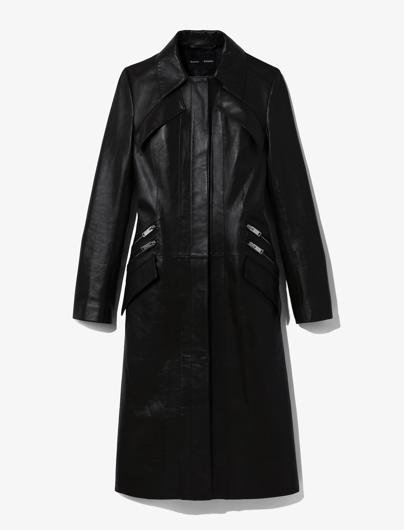 Zip Leather Coat #4