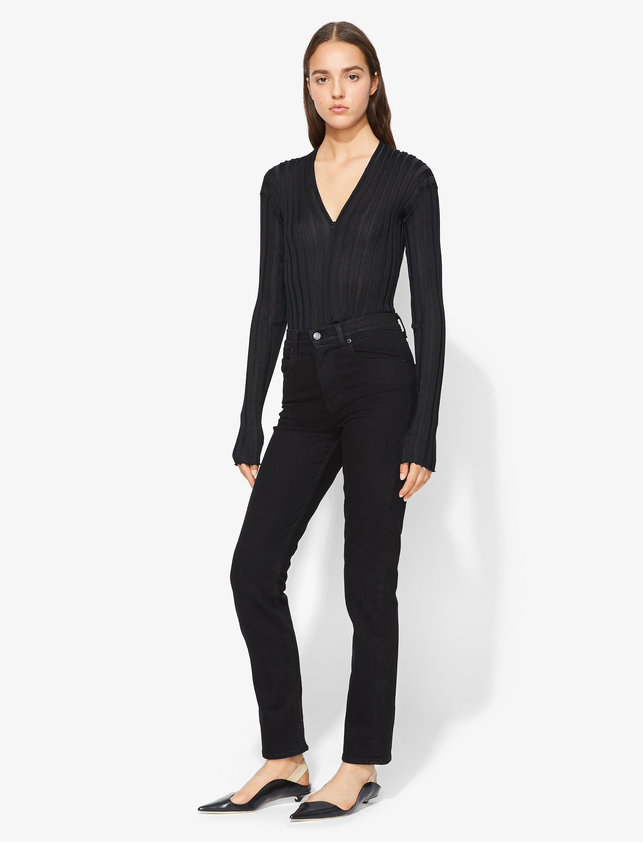 Zip Neck Ribbed Top #2