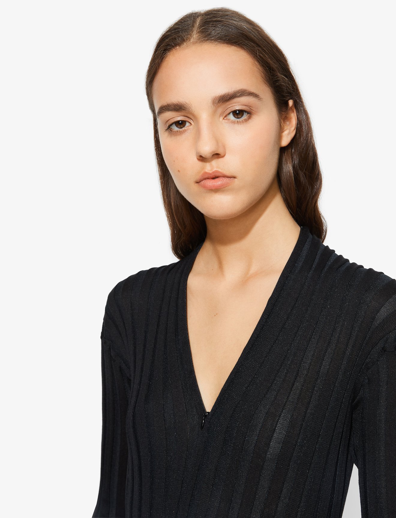 Zip Neck Ribbed Top #4