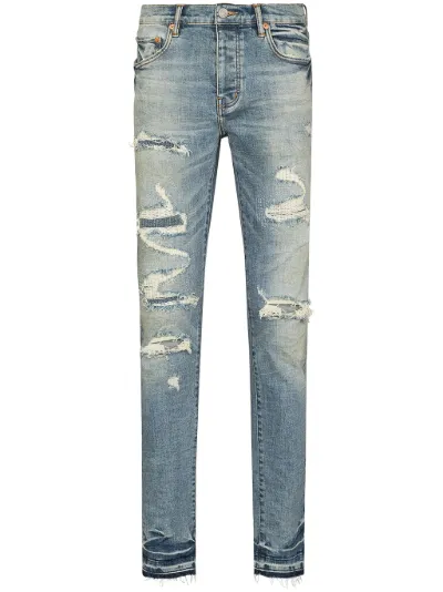 Purple Brand P001 Vintage distressed-finish skinny jeans | Eraldo 